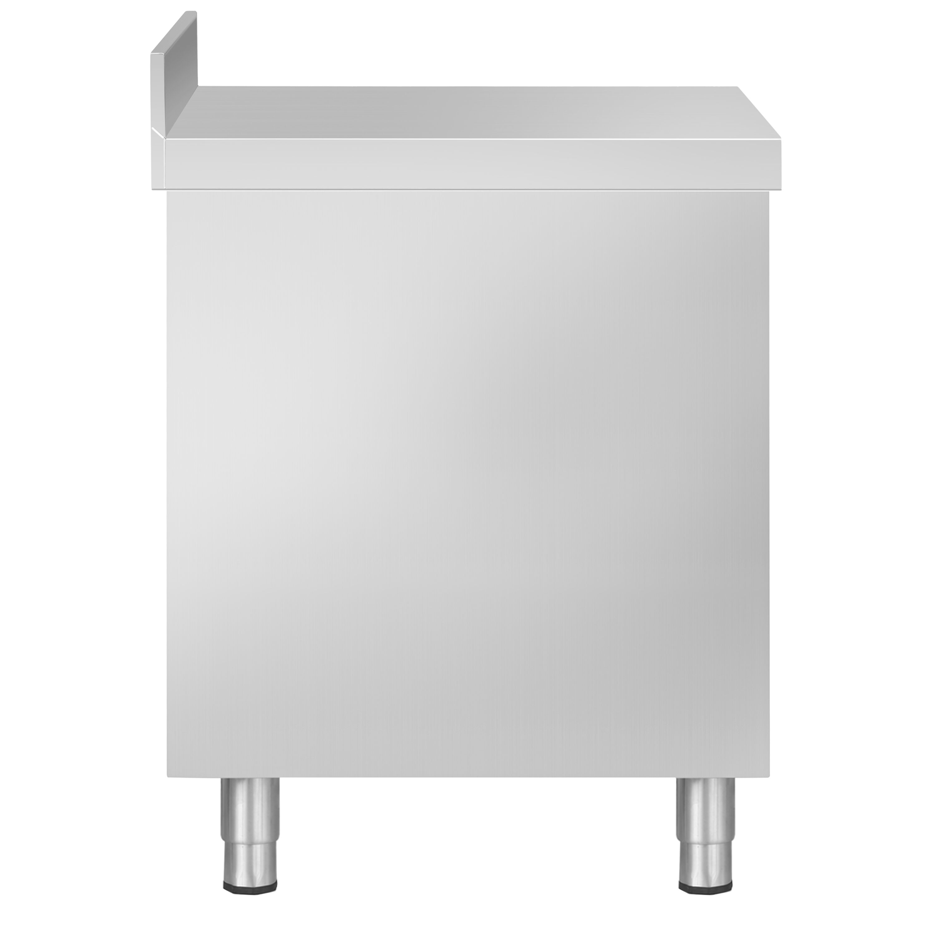 Meuble bas à tiroirs - Acier inoxydable - avec 5 tiroirs & dosseret 100mm - 500x700mm