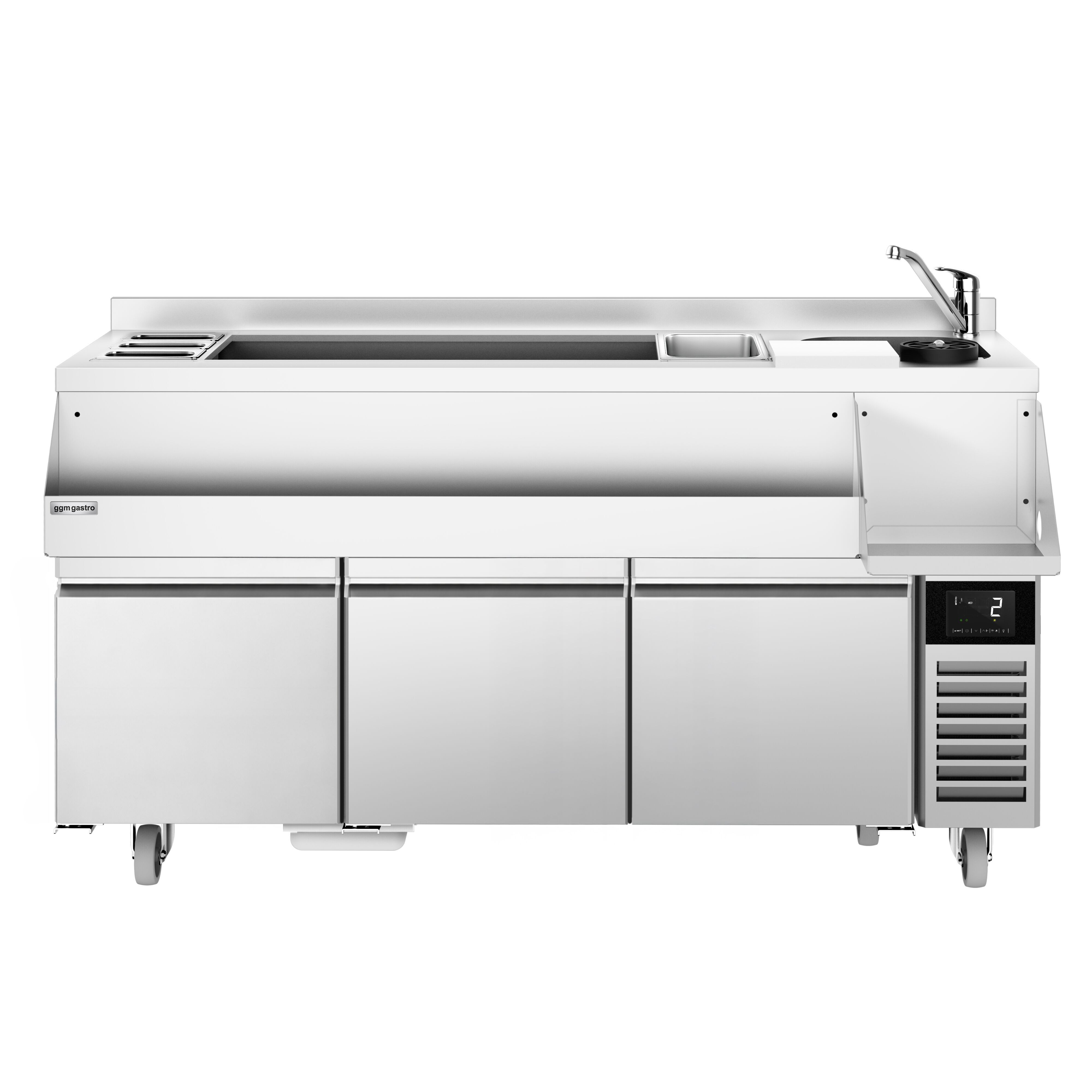 Barowy stół chłodniczy - 1600mm - 235L - 3 szuflada[y] - 230V