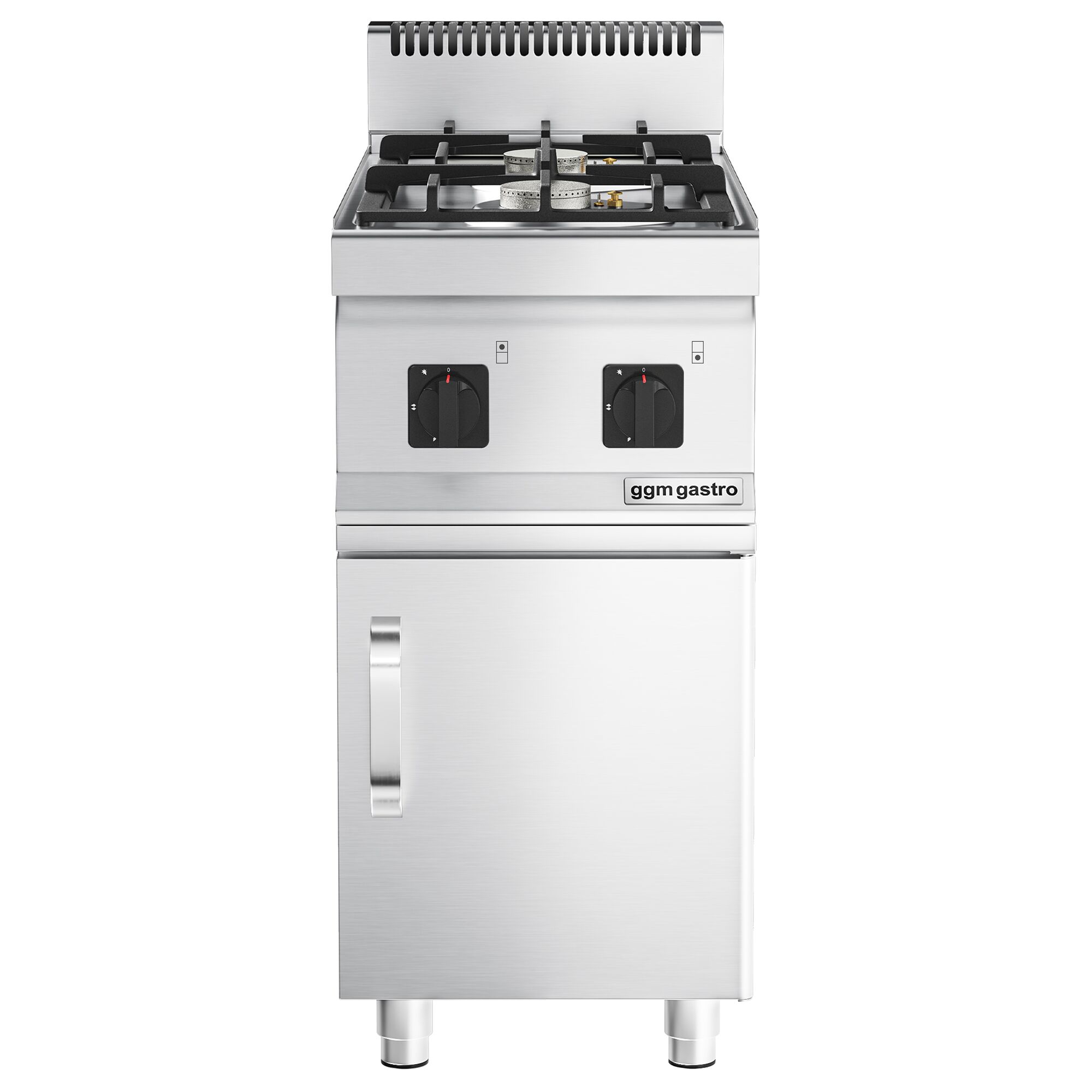 Fourneau à gaz – 7 kW – 2 brûleurs – avec soubassement avec 1 porte