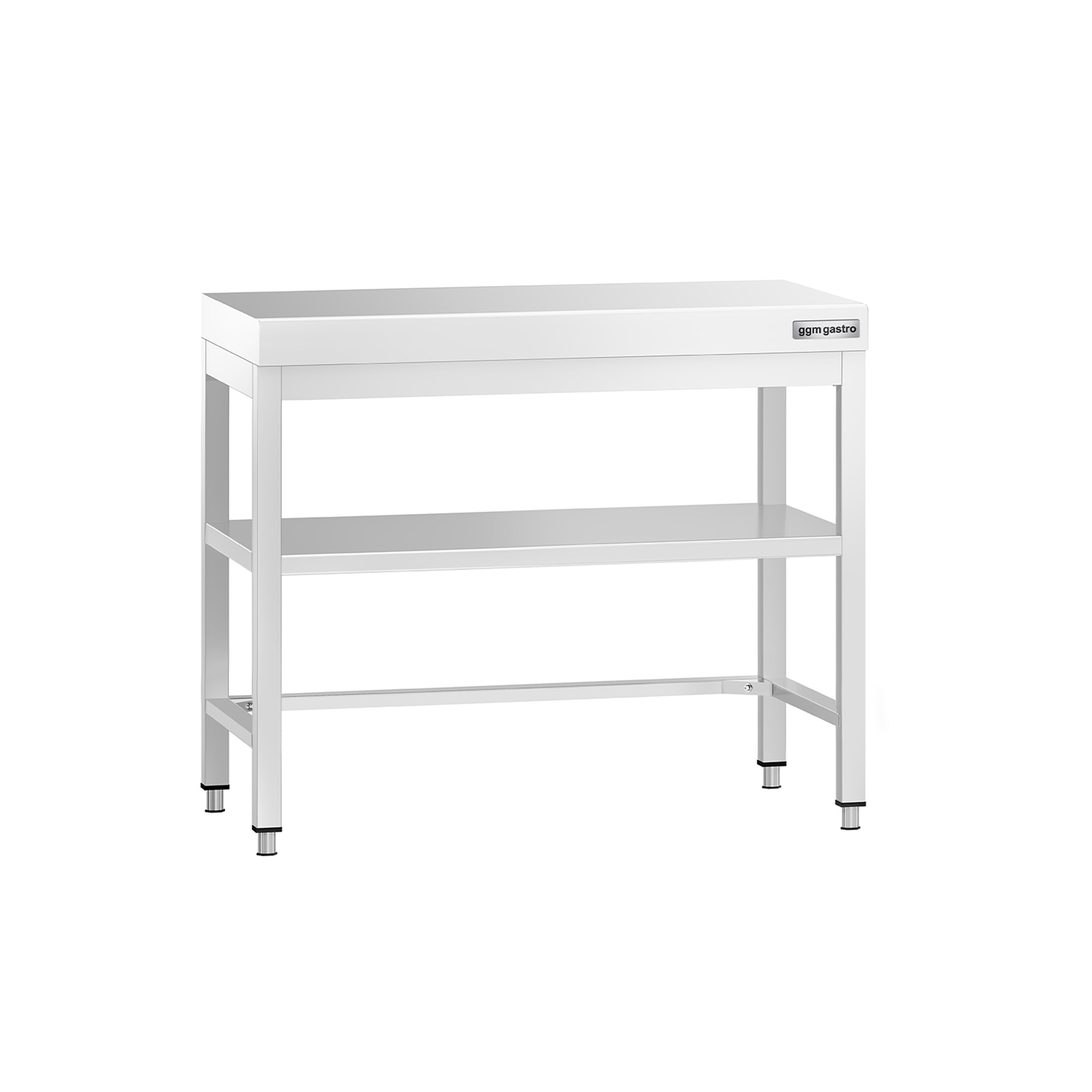 Table de travail inox PREMIUM - 800 x 700 mm - avec tablette inférieure & Renforts