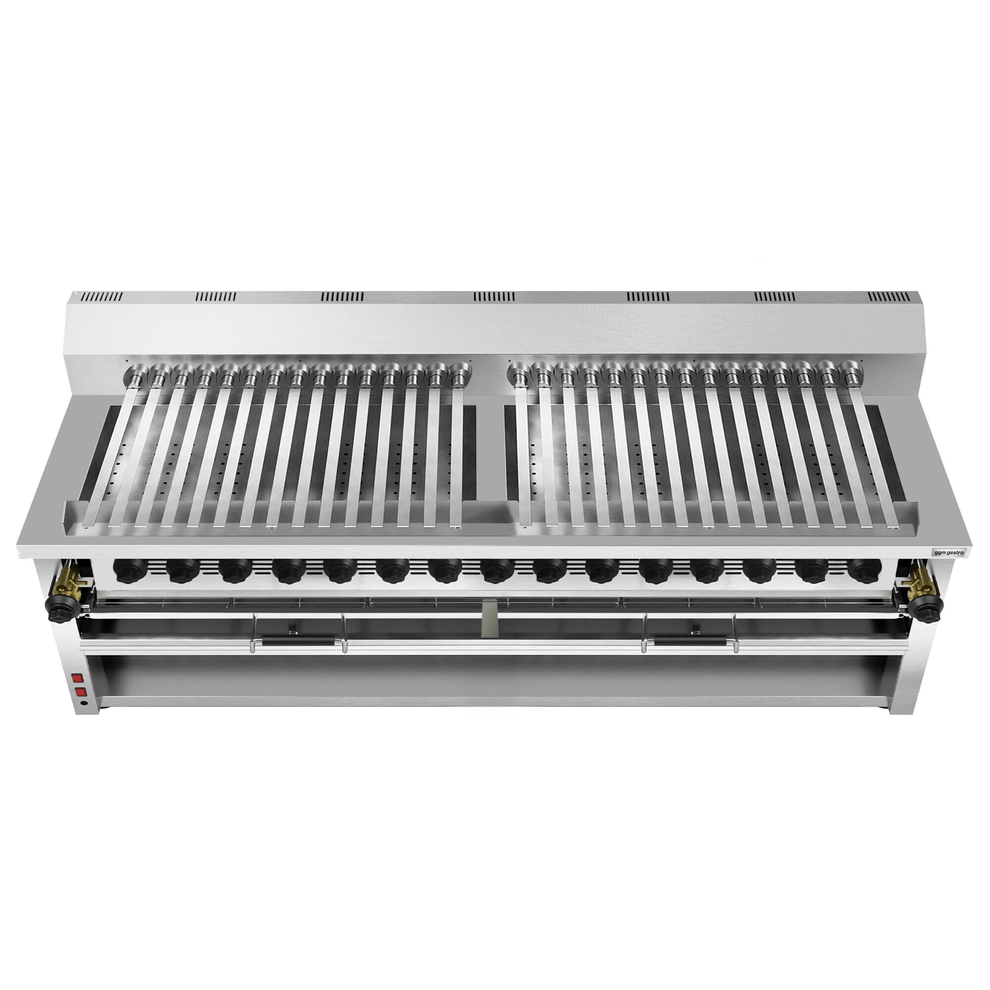 Commercial Gas Adana & Shish Kebab Skewer Grill – 30 Auto‑Rotate Skewers - 15 Burners - 23 Included