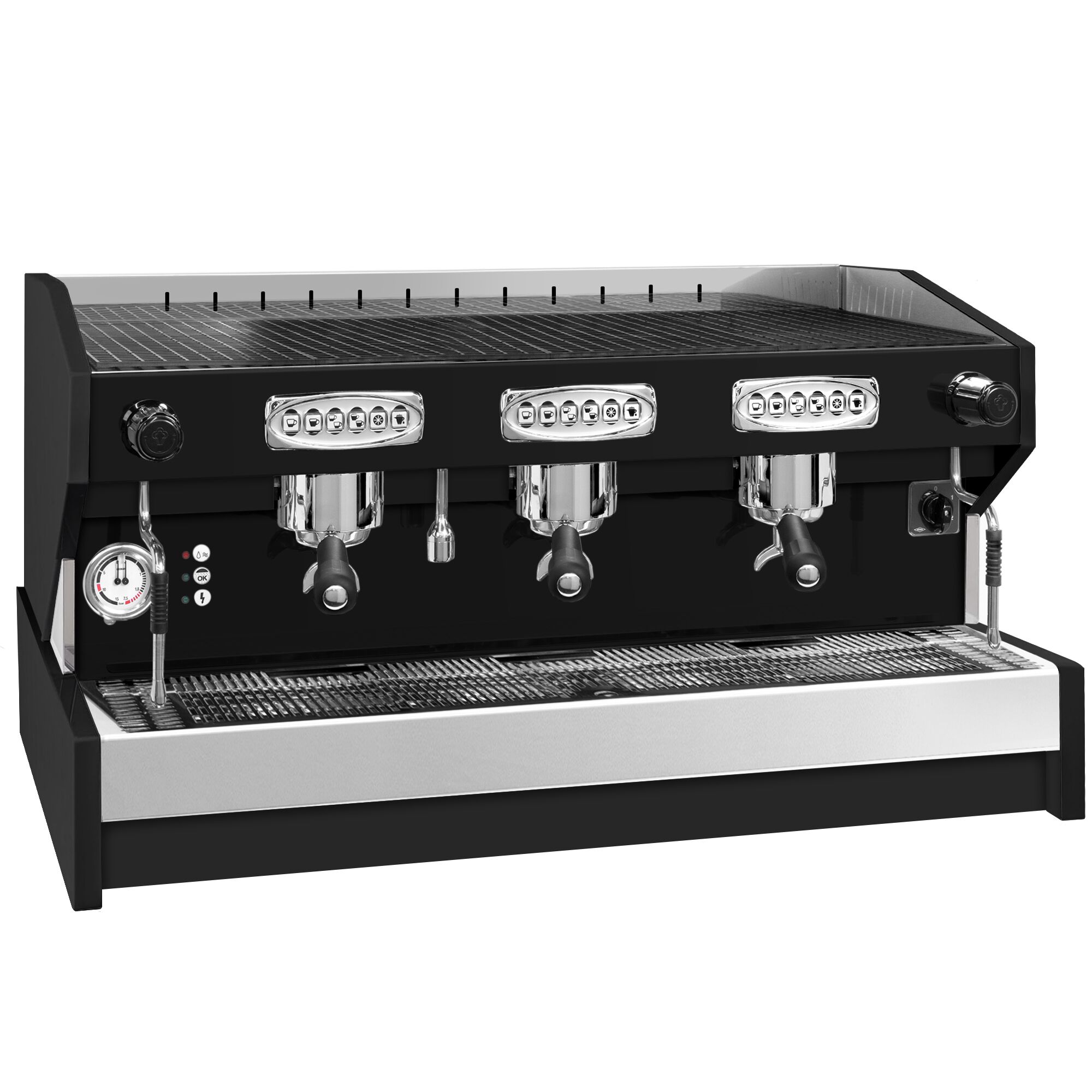Machine à café porte-filtre « Eminence » – 3 groupes – avec système de préinfusion inclus – Noir