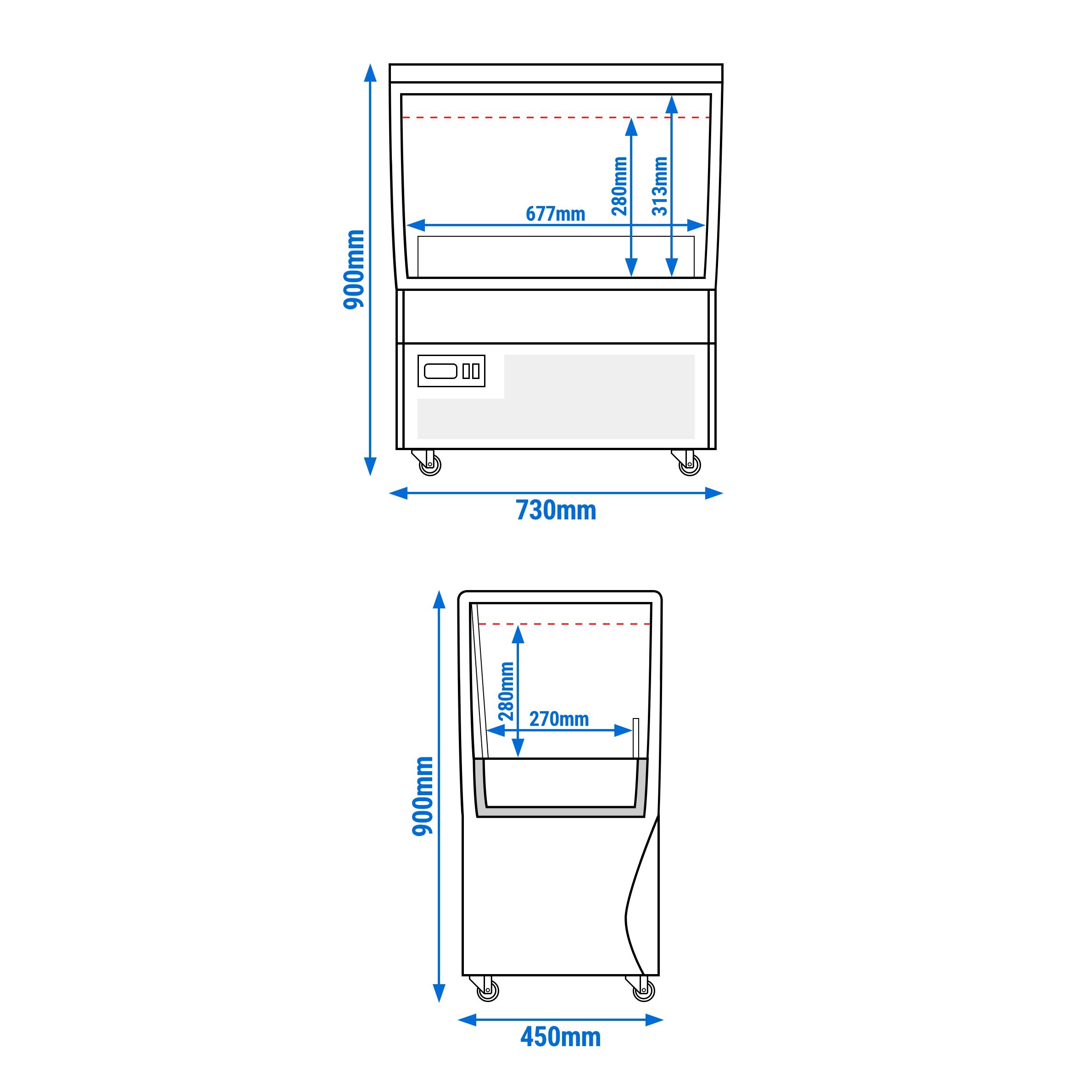 Chladicí ostrov na nápoje - 730x450 mm - 69 l - Se 2 posuvnými skleněnými víky - Pro CZ