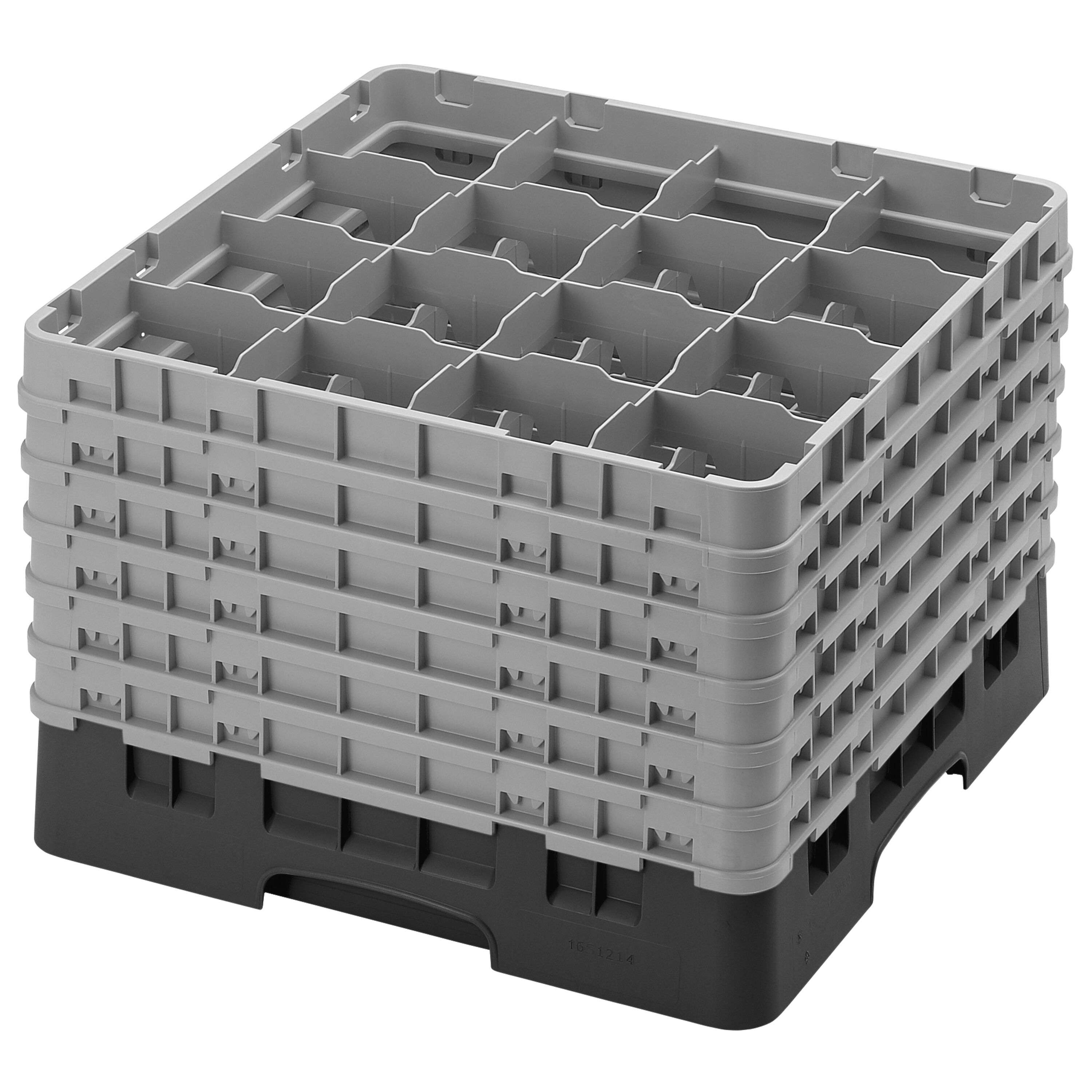 CAMBRO | CAMRACK® - Gläserspülkorb 1/1 - 16 Fächer - mit 6 Extender - 500x500mm - Schwarz