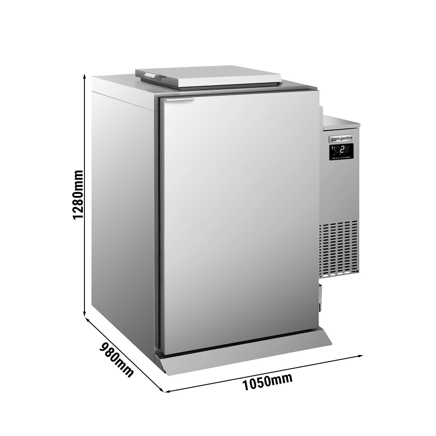 Refroidisseur de déchets humides – 1 × 120 litres – Groupe à droite
