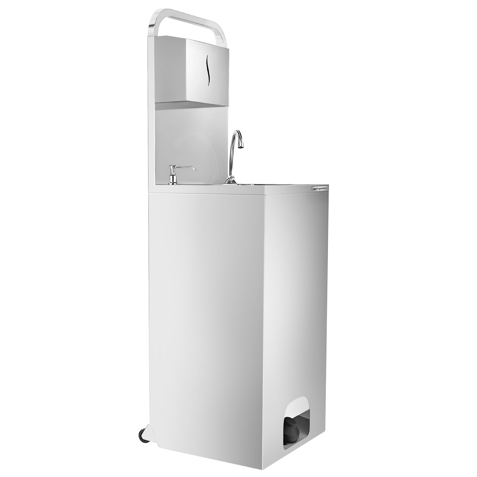 Lave-mains autonome - inox - avec distributeur de savon & de serviettes en papier