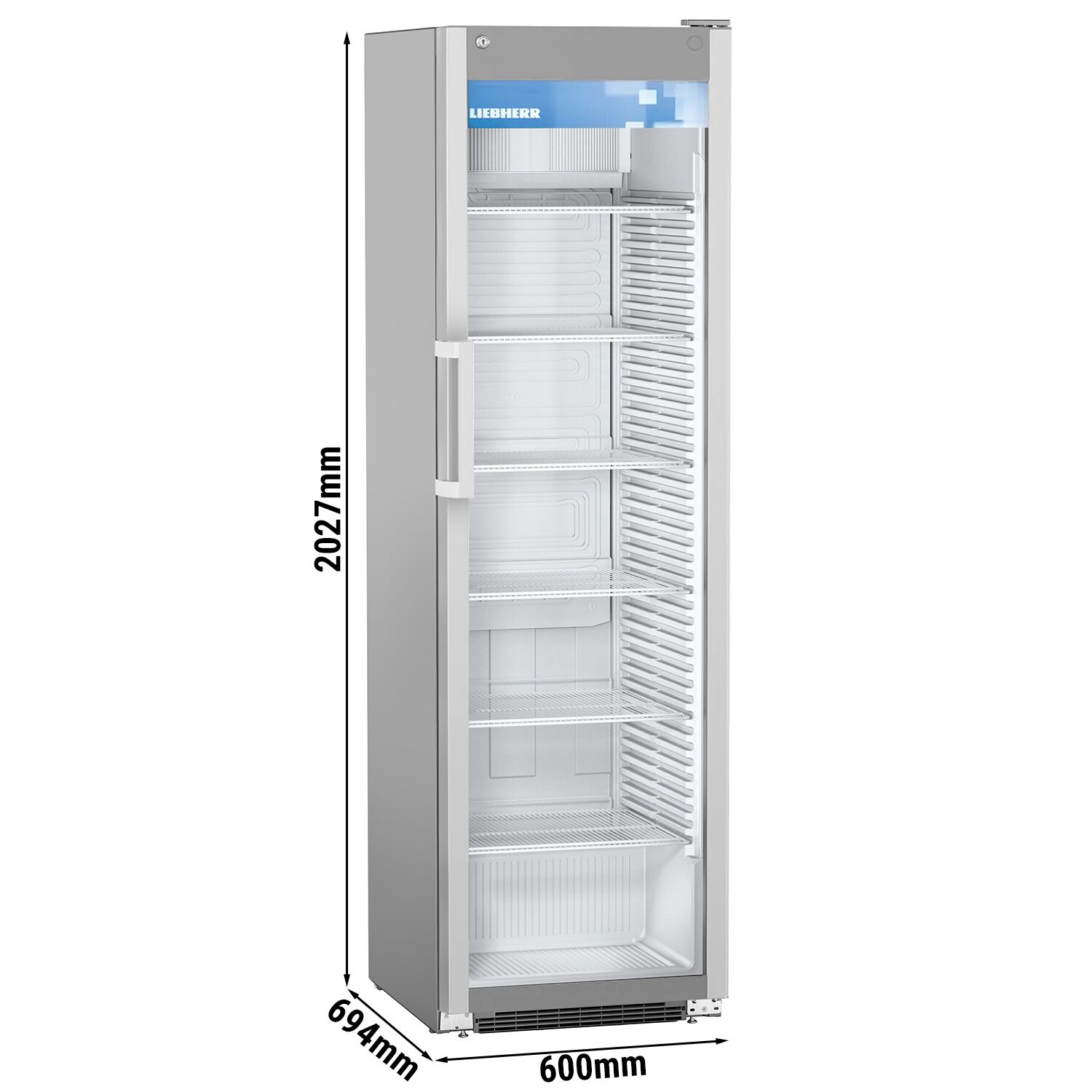 LIEBHERR | Getränkekühlschrank PREMIUM - 441 Liter - mit 1 Glastür  & Werbedisplay - Grau