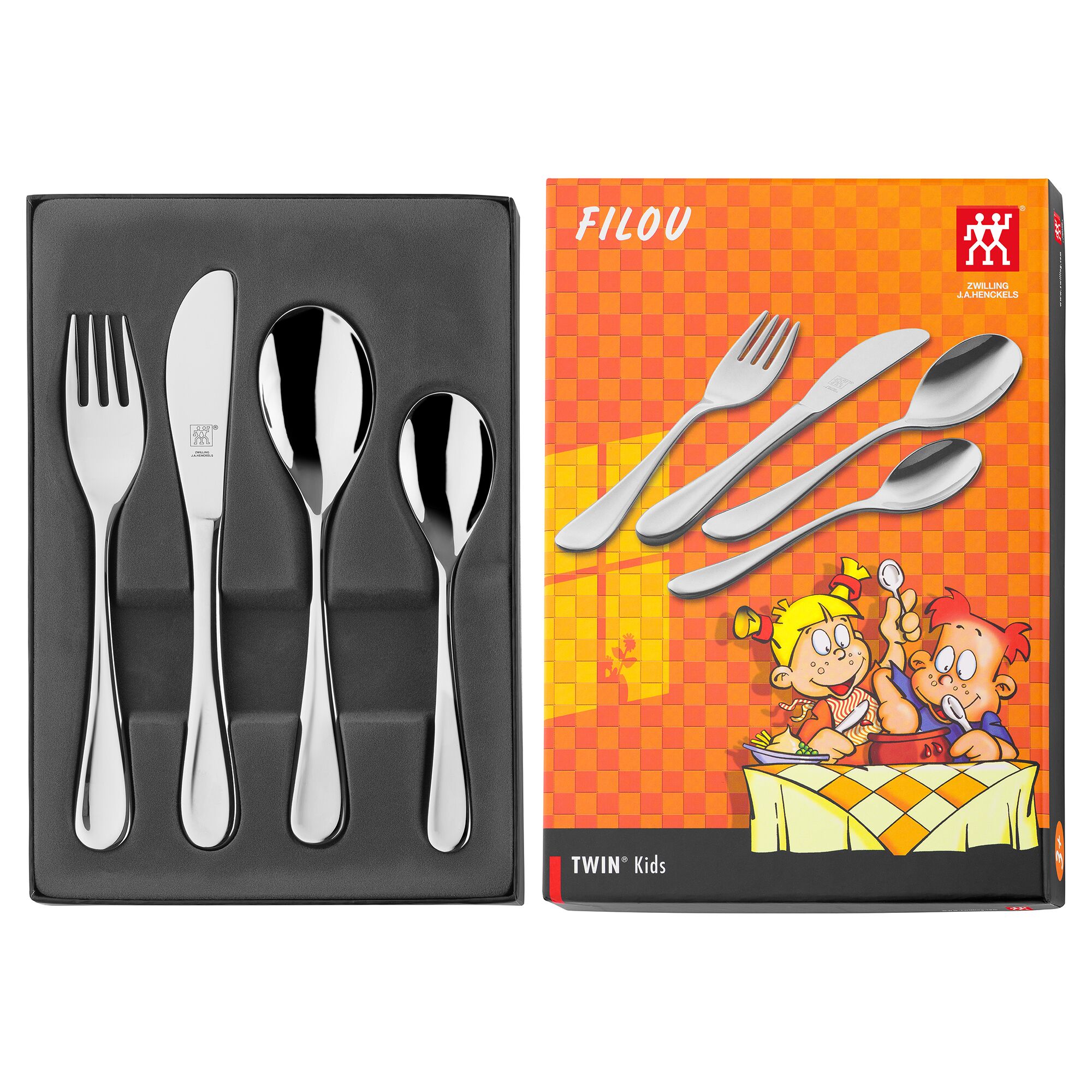 (4 pieces) ZWILLING | FILOU Children's Cutlery Set – Stainless Steel - Rounded Edges - Age 3+