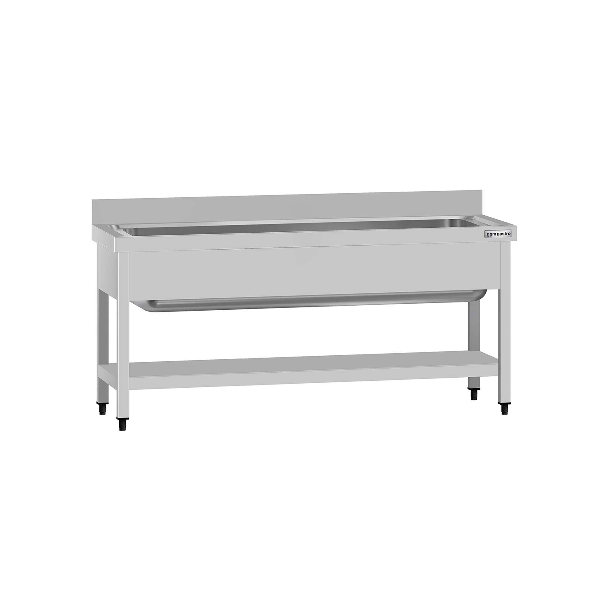 Plonge en inox ECO - 1600x700mm - avec étagère basse & 1 bac