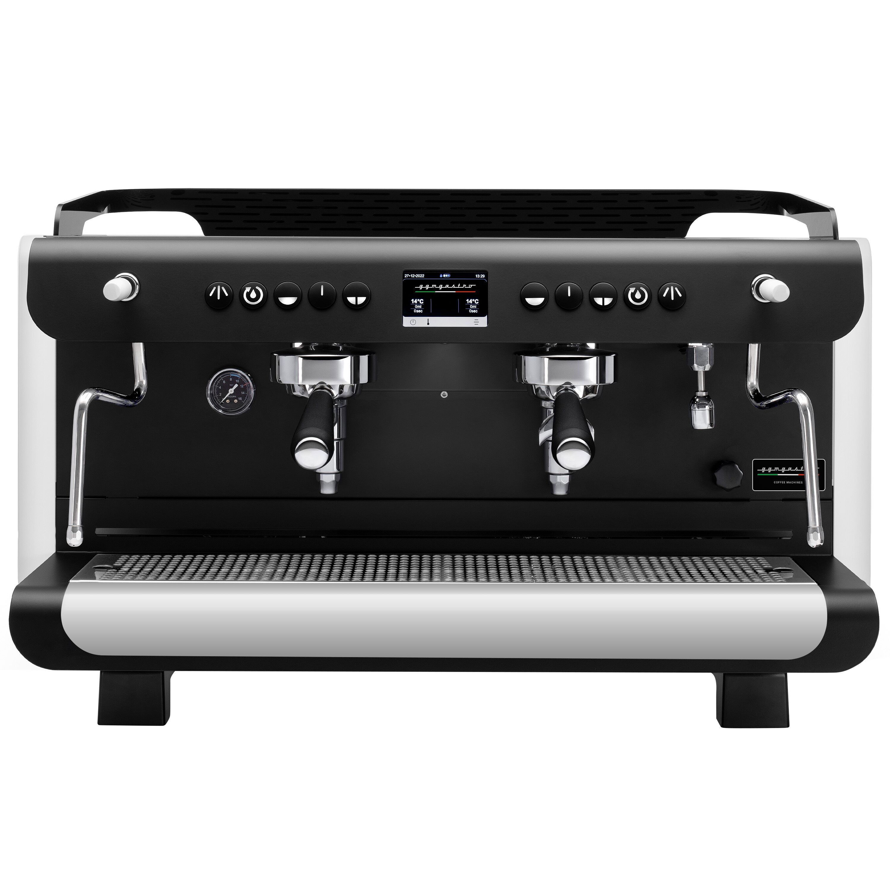 Machine à café porte-filtre – 2 groupes – multichaudière – écran tactile – système de préinfusion – Blanc