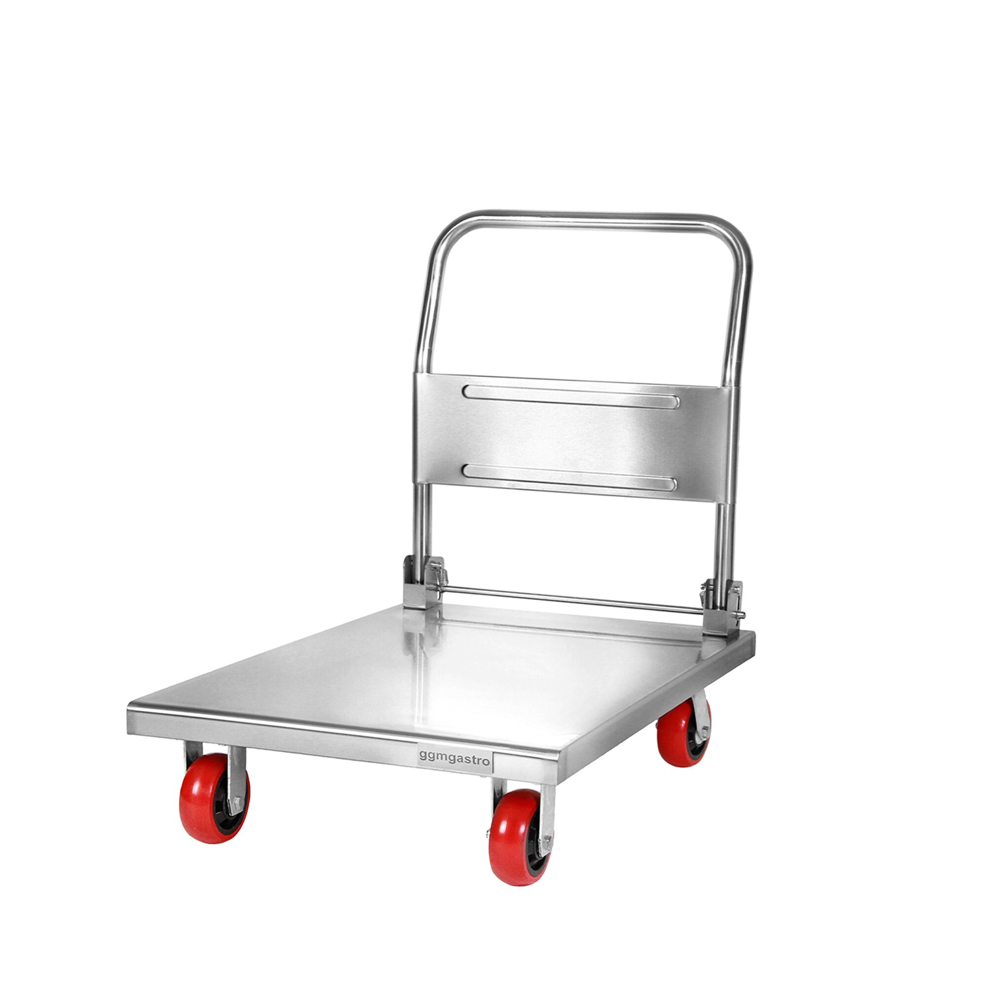Chariot de transport - 600x850mm - avec 1 surface de rangement en acier inoxydable - avec poignée