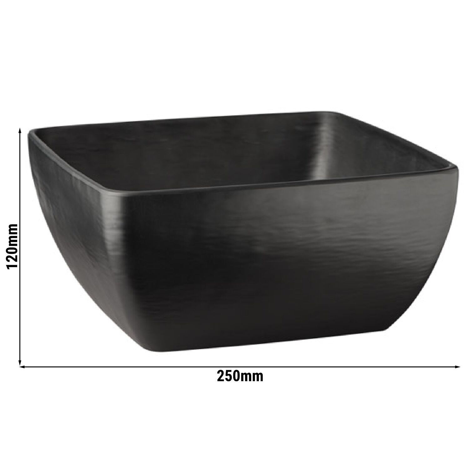 (6 pcs) Coupe - SLATE - Mélamine - 3,8L - carré - 250x250mm - Profondeur : 120mm - Noir - lot de 6