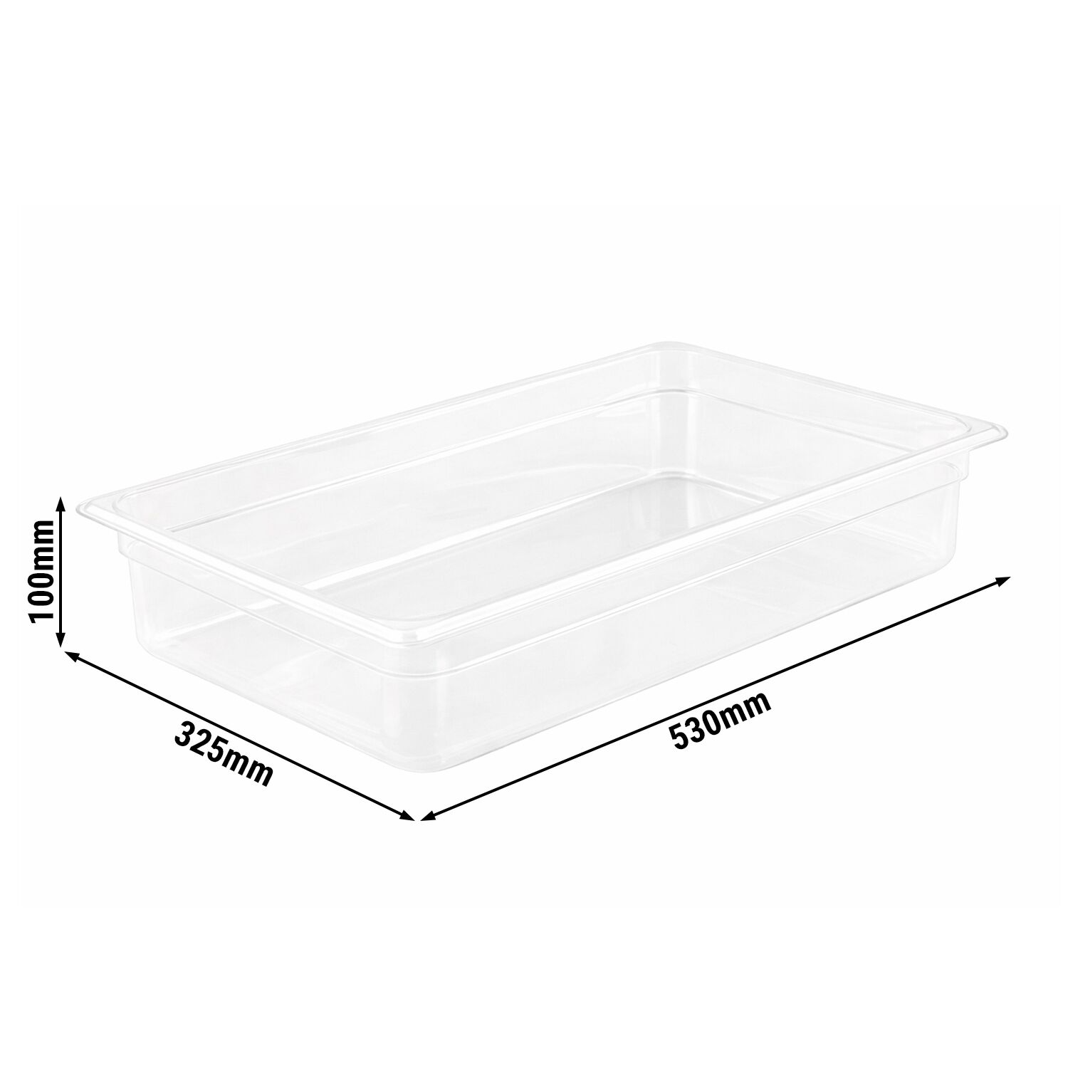 (6 pièces) Bac en Polypropylène - GN 1/1 - Translucide - 3 L - Hauteur : 100 mm