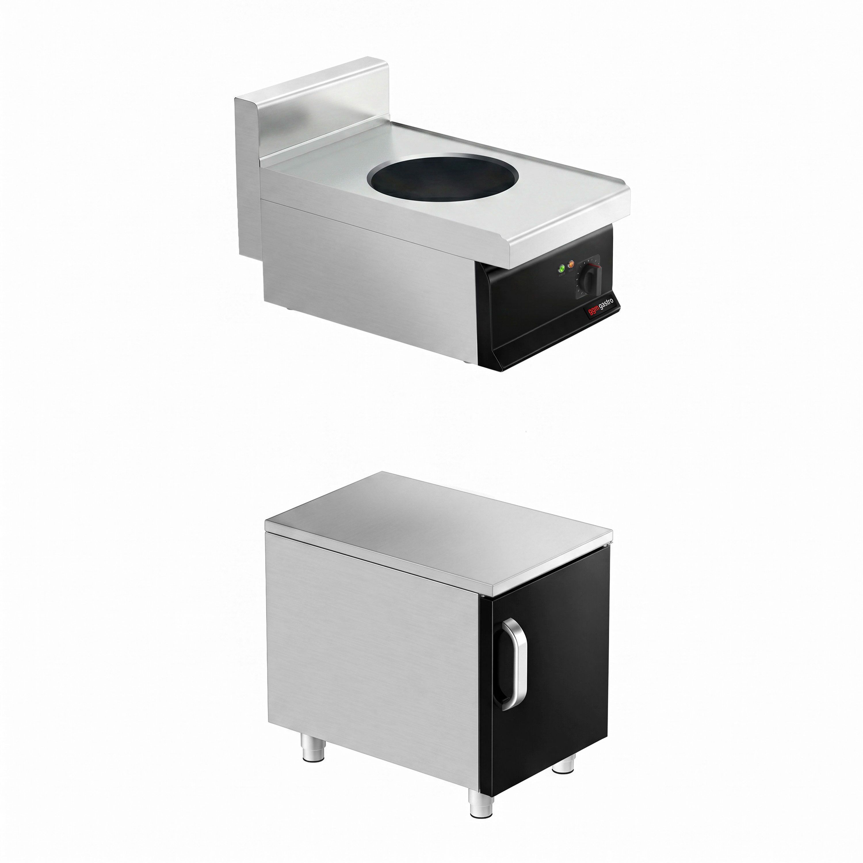 Wok à induction - 3,5 kW - incl. soubassement avec 1 porte