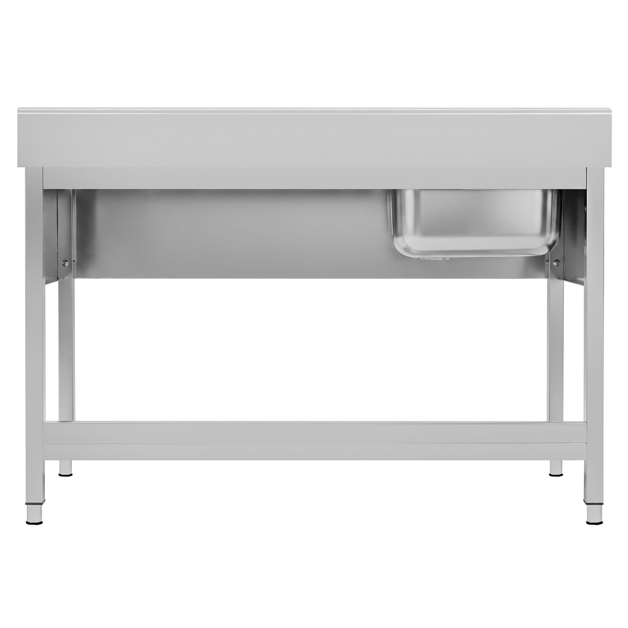 Stainless Steel Commercial Sink Unit ECO - 1600x700mm - with Single Bowl Left-hand - with Undershelf