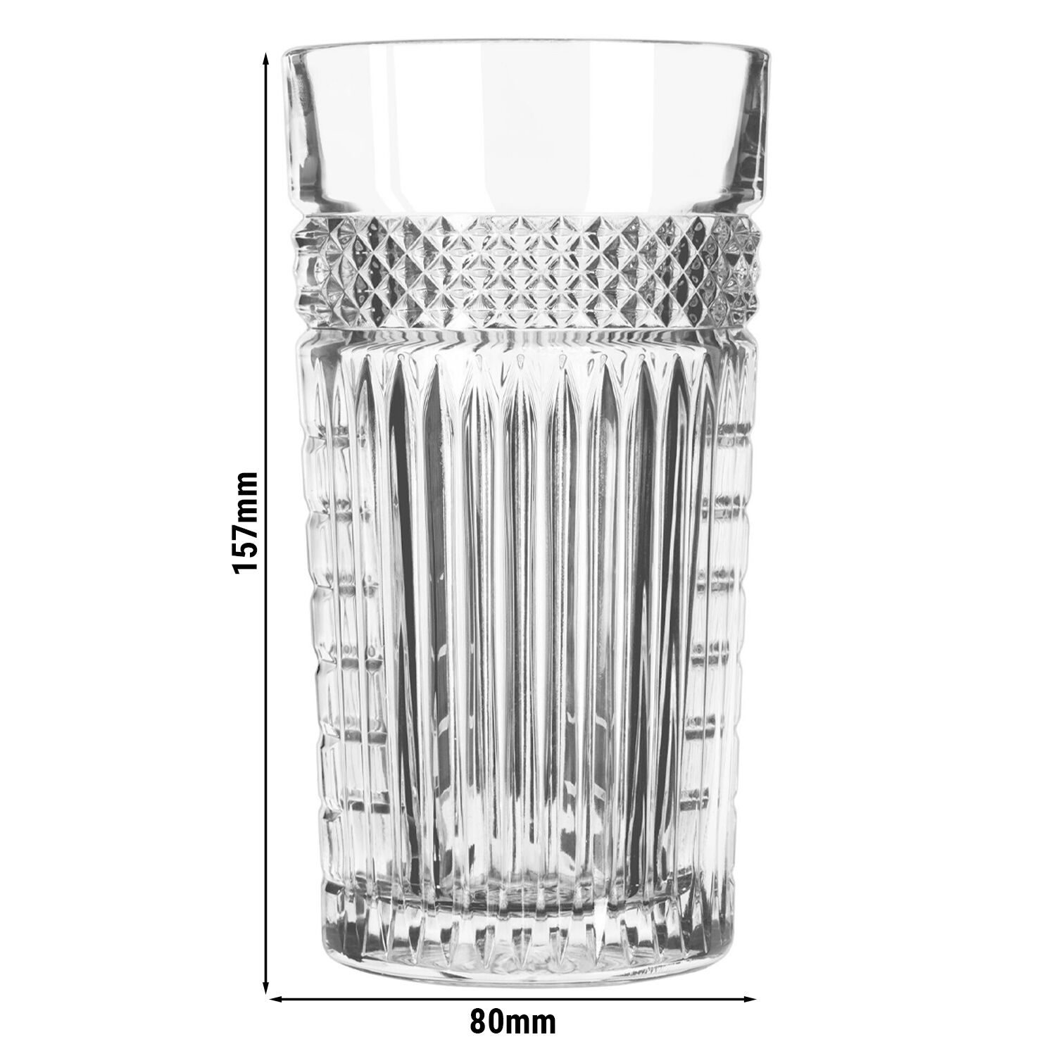 (12 pièces) Verre long drink - RADIANT - 470 ml - Transparent