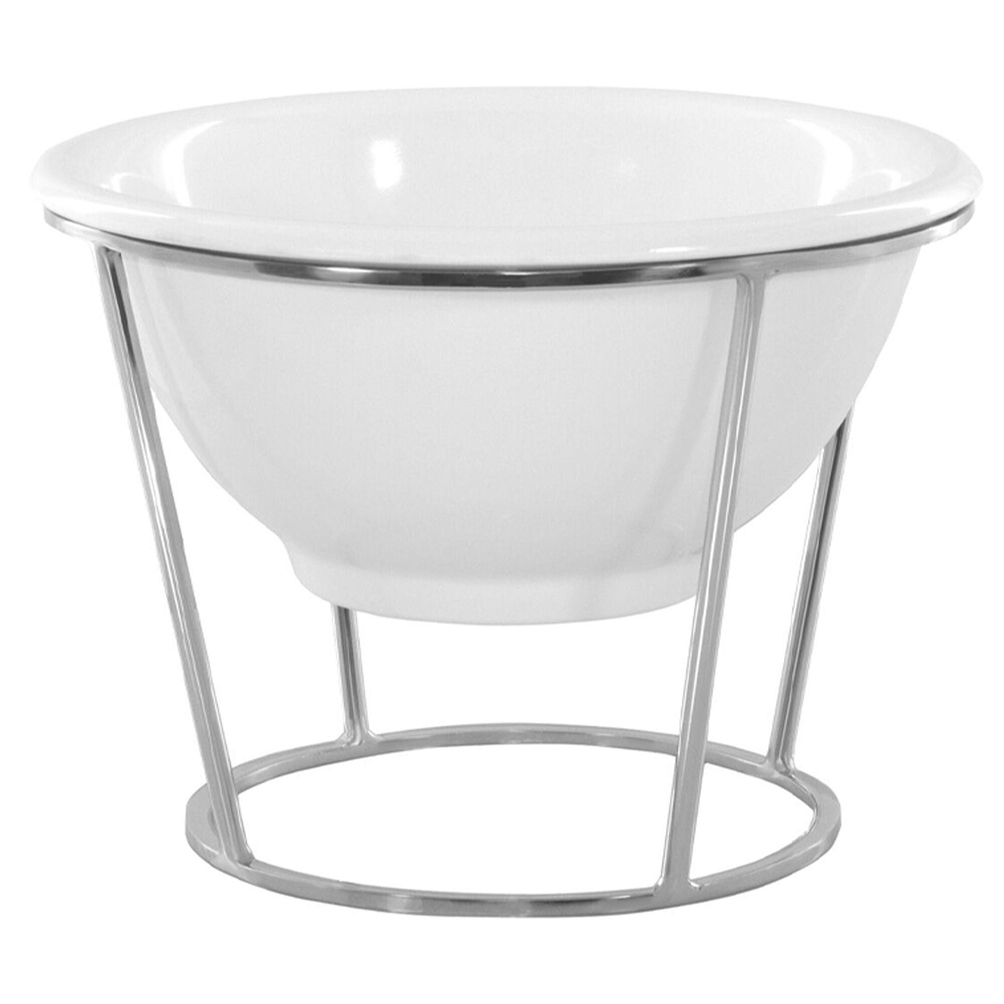 Présentoir buffet / étagère - chromé - incl. 1 bol en mélamine - rond