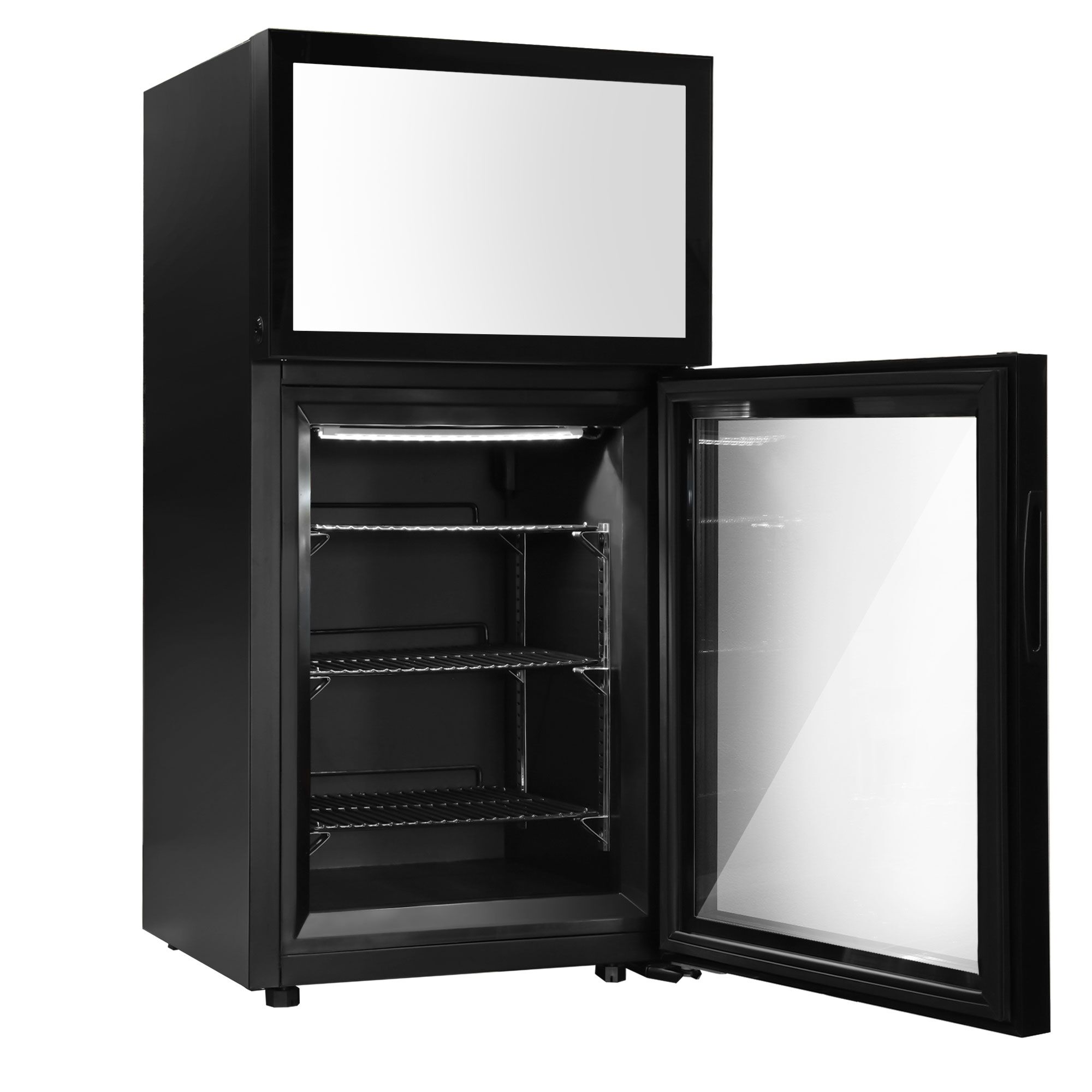 Congélateur minibar - 460mm - avec 1 porte en verre - Noir