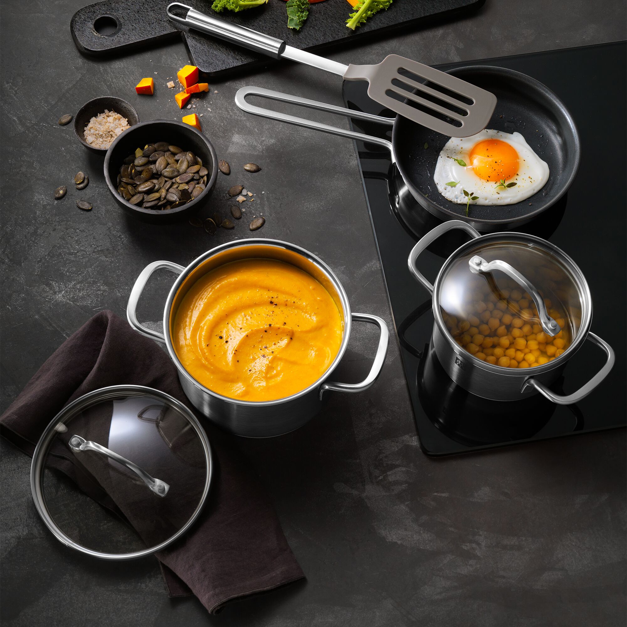 ZWILLING | Professional Stainless Steel Roasting Pot – Ø 140 mm - 1 L - glass lid with silicone gasket - induction-ready