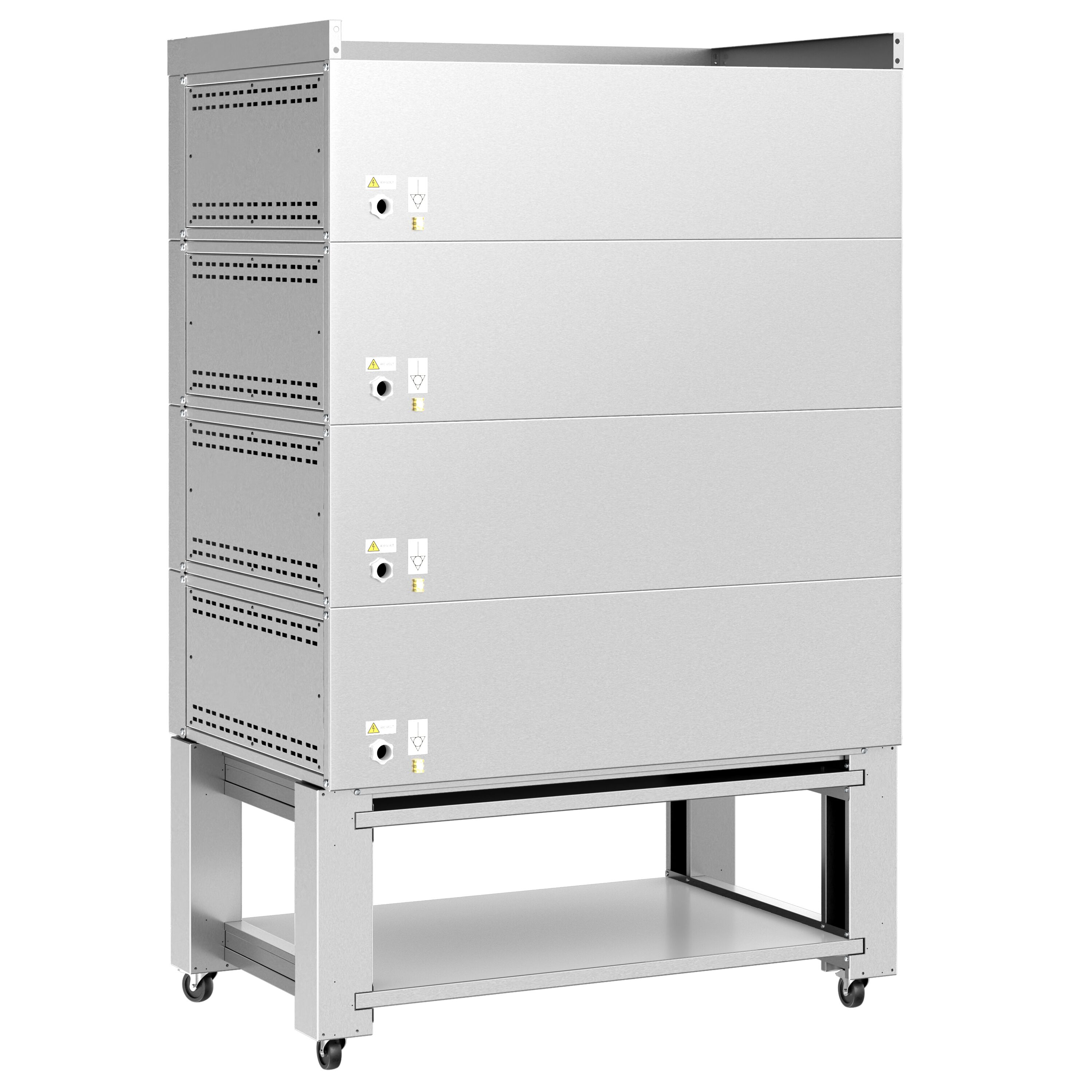 Elektryczny Piec do pizzy - 4 x 6 x Ø34cm - Panel dotykowy - z okapem i ramą nośną