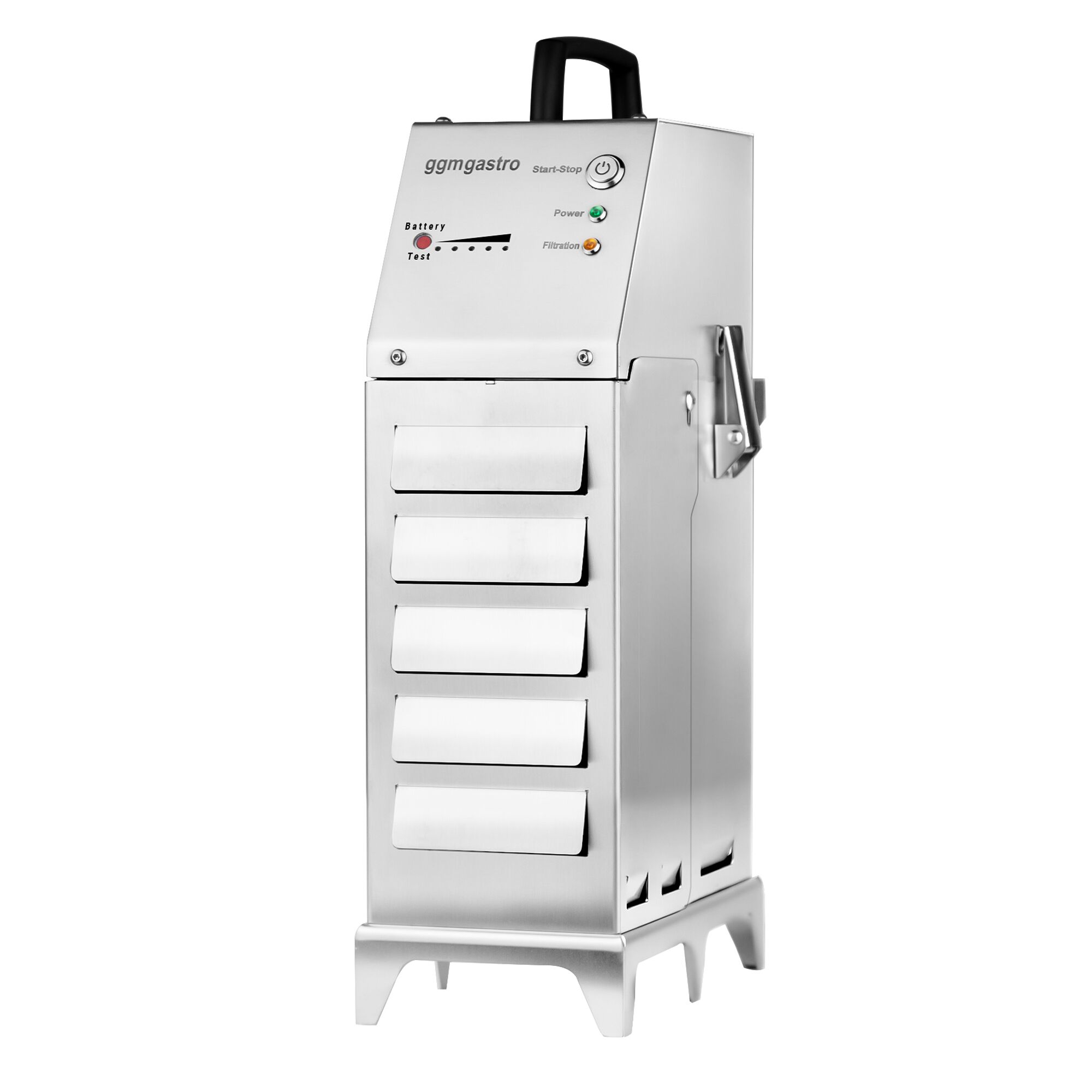Portable Battery Fryer Oil Filter - 160x260x440mm - 50L/min - Stainless Steel - with Automatic Filtration - for Fryers up to 20L