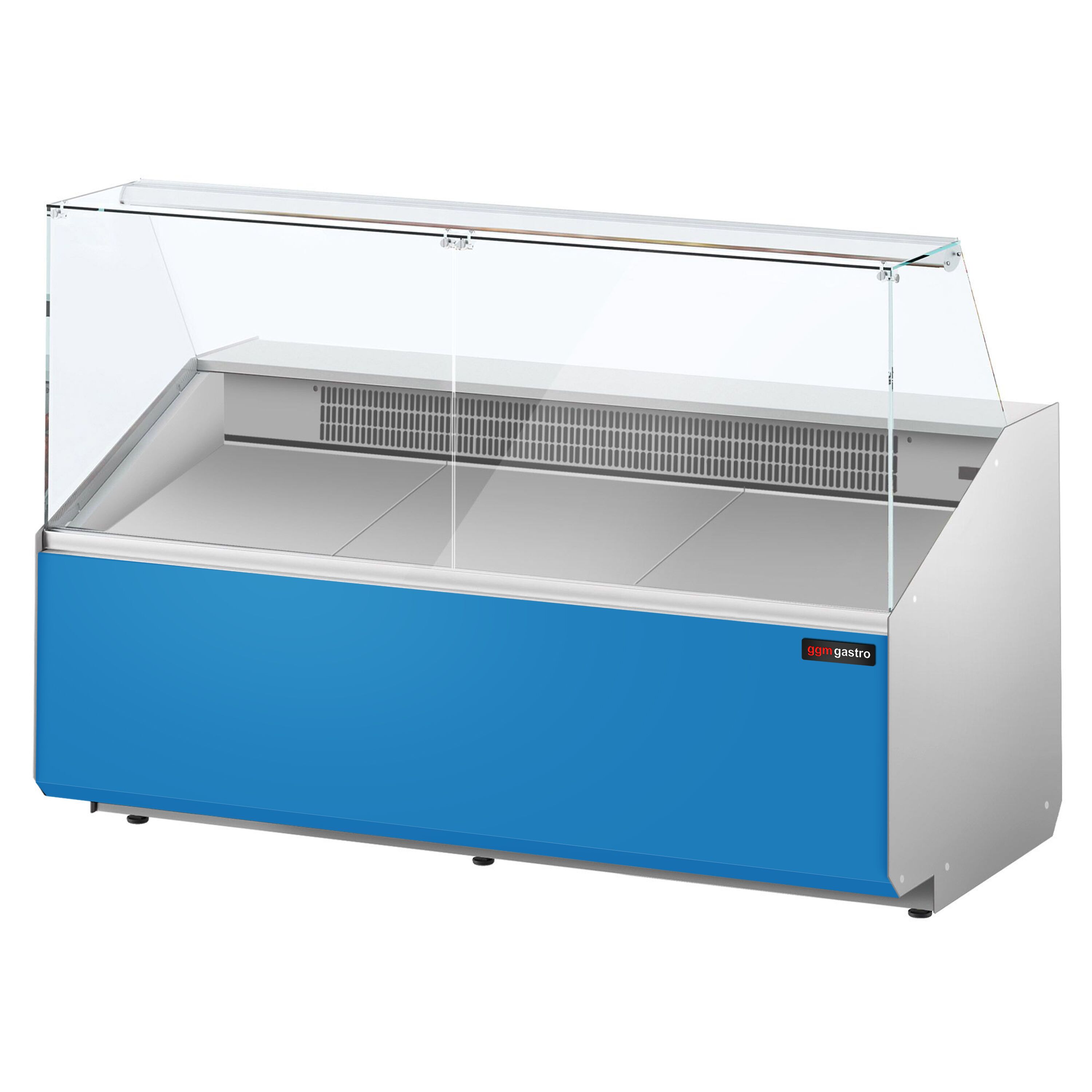 Serve Over Counter - 1881mm - double-glazed glass - front panel light blue - capacity 387 litres