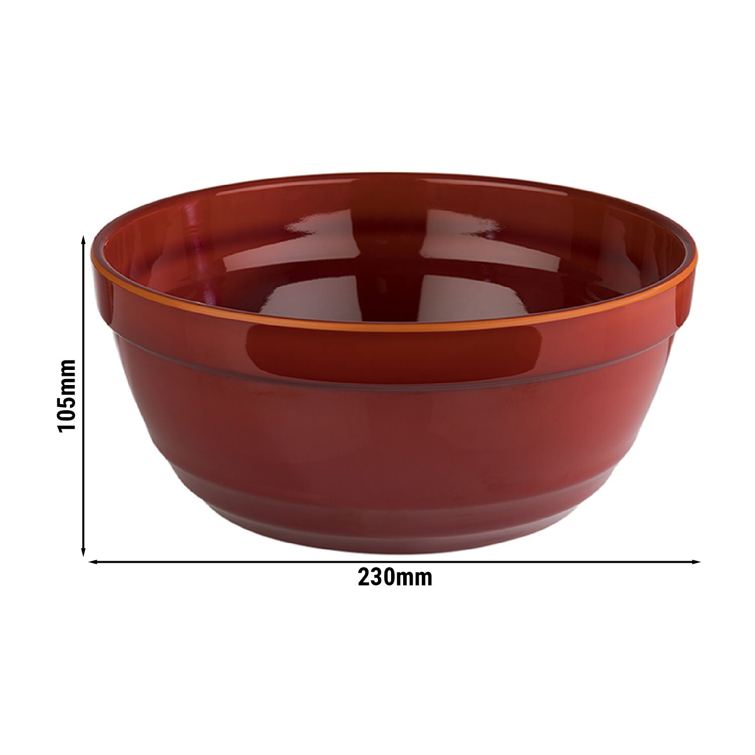 (6 pcs) Coupe - EMMA - Mélamine - 2,3L - Ø 230mm - Rouge