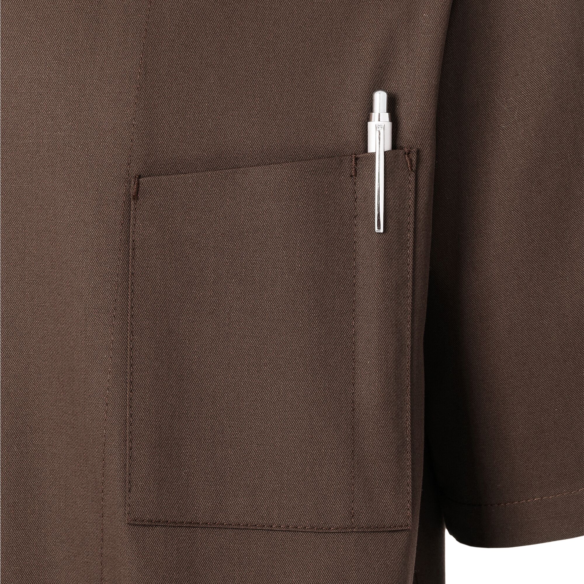 KARLOWSKY | Gustav Men's Chef Jacket – Short Sleeve - Light Brown - Size 44 - Press-Stud Closure