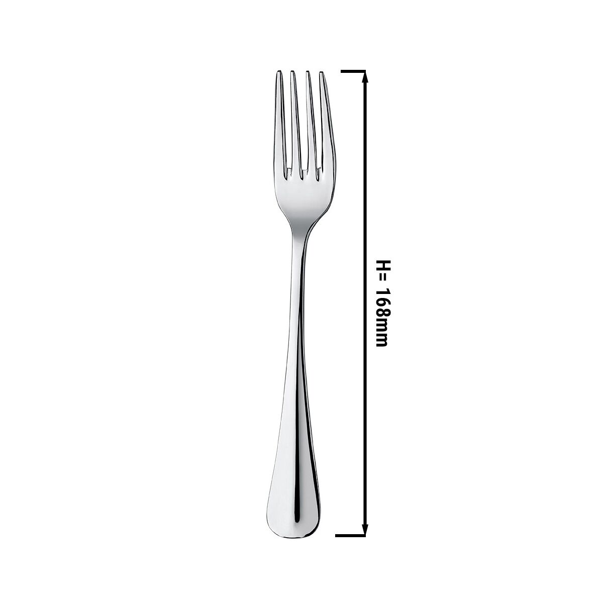 (12 pcs) Fourchette à dessert Milo - Acier inoxydable 18/10 - 168mm - 12 pièces