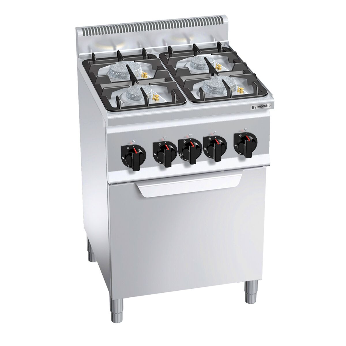Fourneau à gaz – 19 kW – 4 brûleurs – avec four électrique à convection – 3 kW