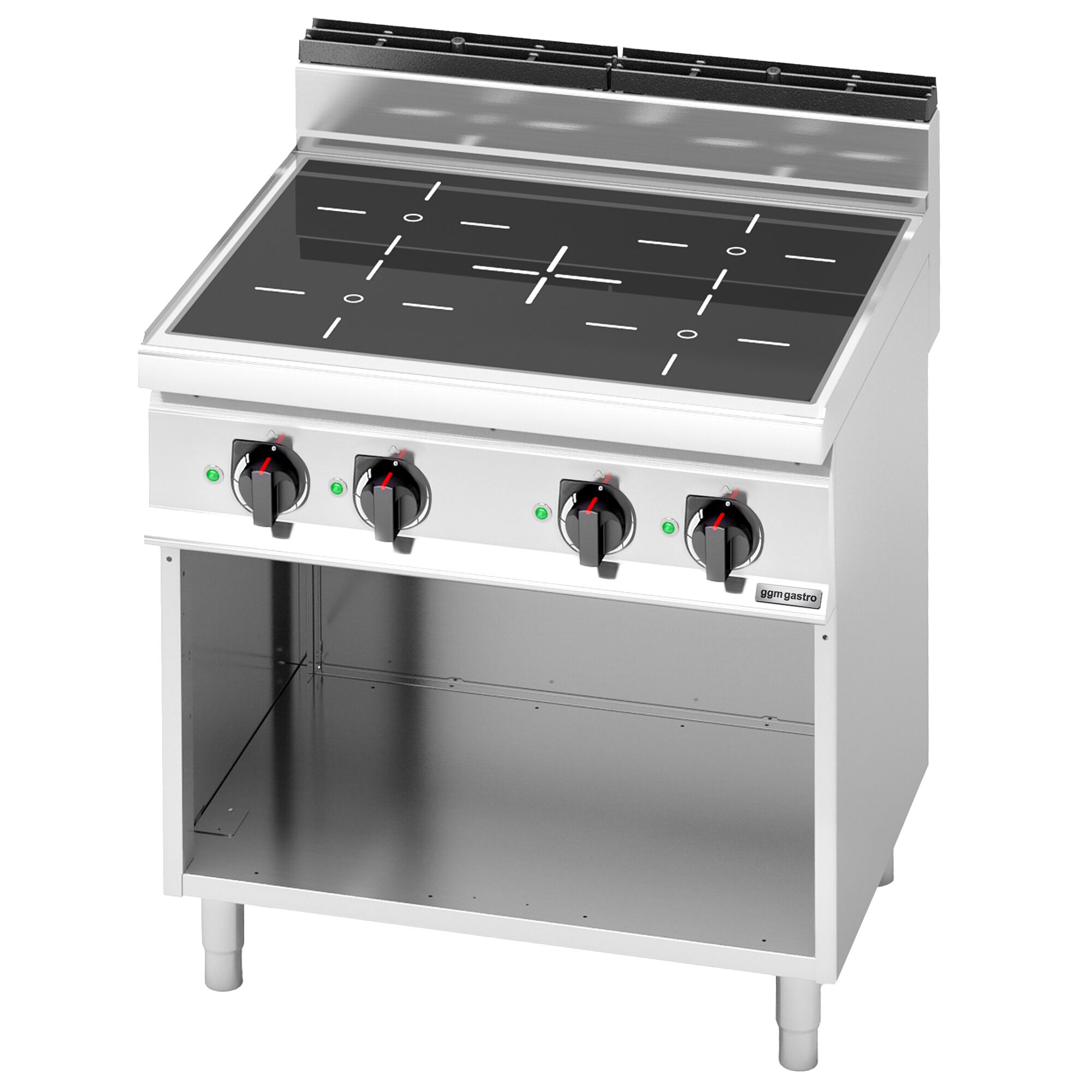 Fourneau à induction - 14kW - 4 foyers - sur placard ouvert