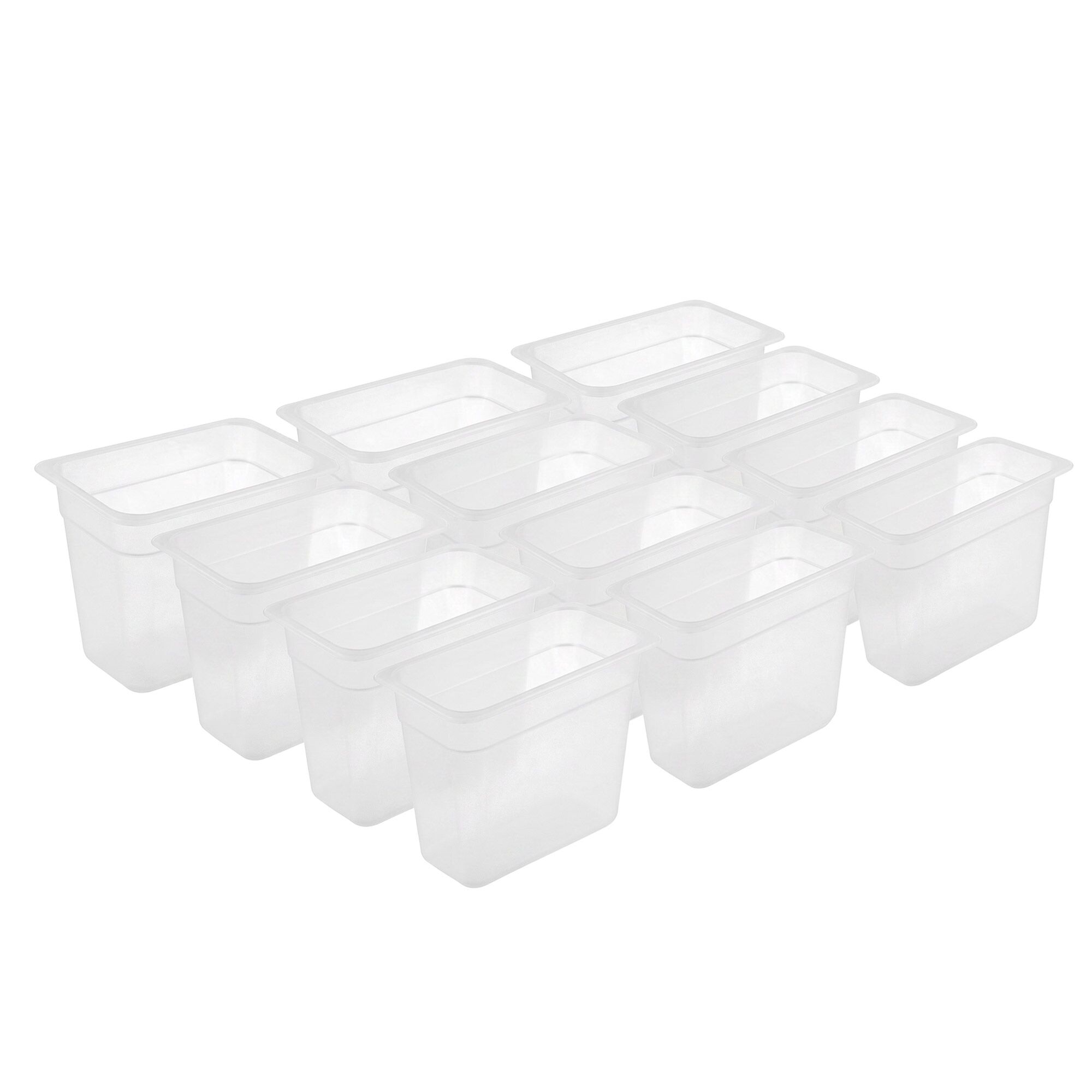 (12 pièces) Bac en Polycarbonate GN 1/9 - Transparent - Hauteur : 150 mm