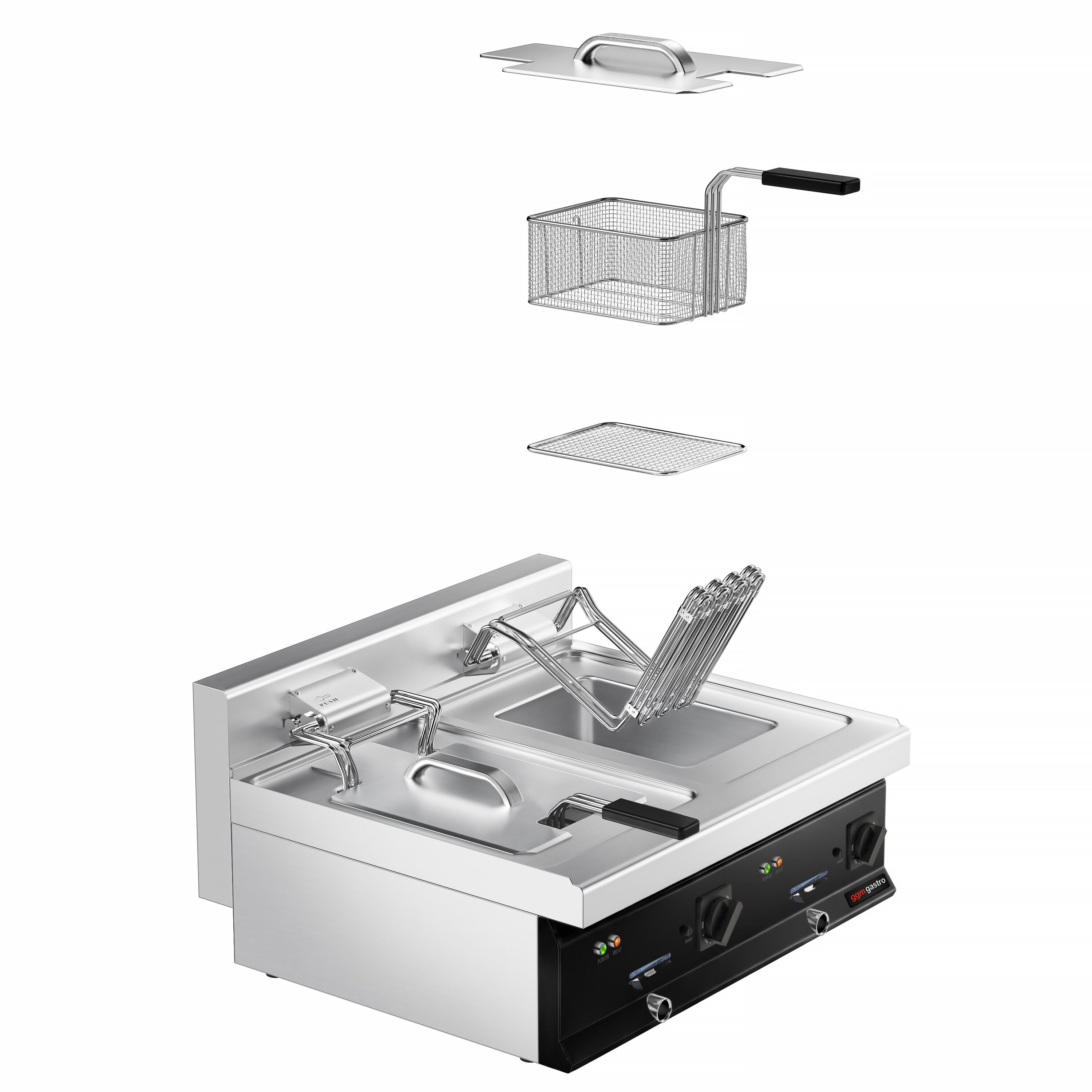 Friteuse électrique double – 10+10 litres – 18 kW