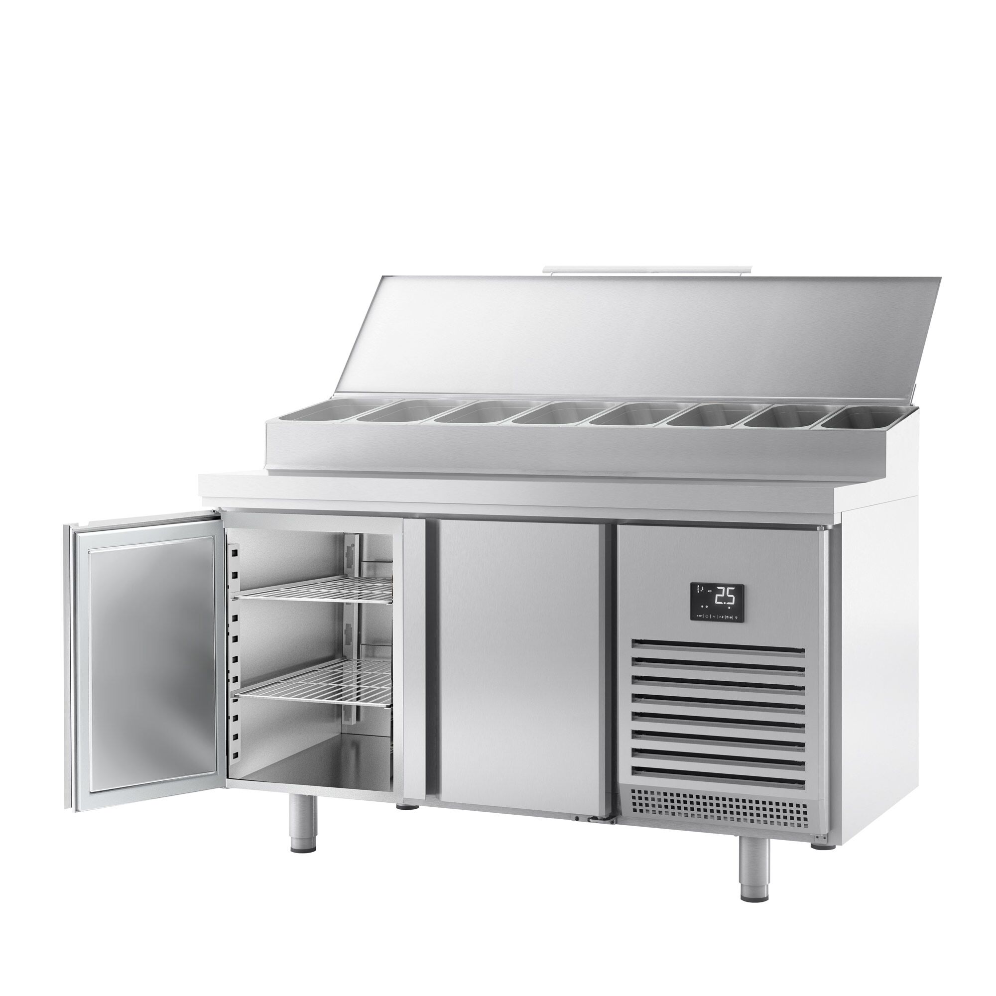 Commercial Bakery Counter Fridge - 1618x800mm - 2 Doors - EN 600x400 - for 9x GN 1/4