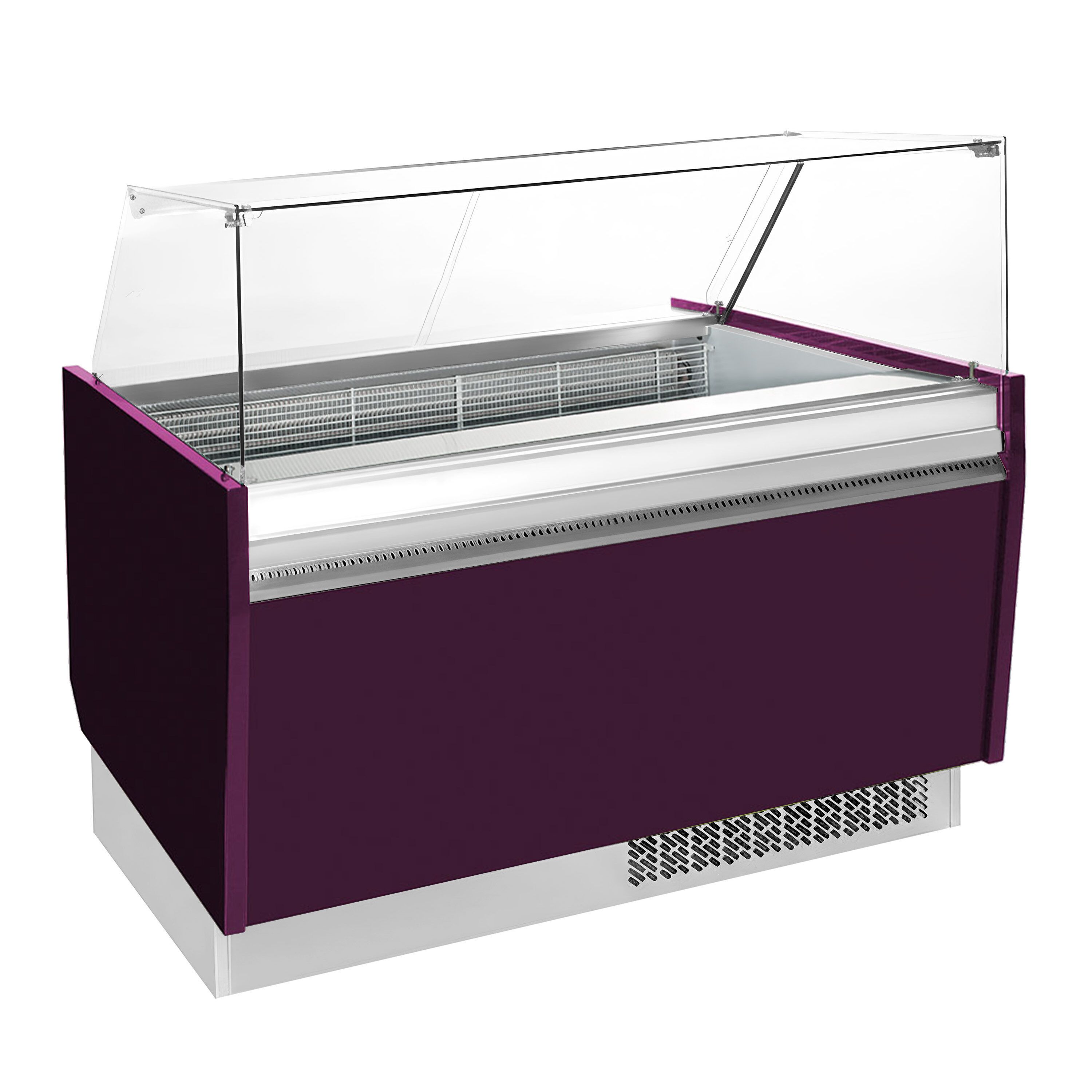 Vitrine à glace LIAM – 1560 mm – refroidissement statique – pour 13+13 bacs à glace de 5 litres – Violet