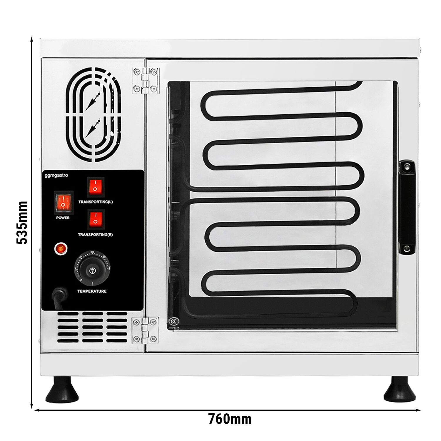Machine à gâteau cheminée professionnelle - 3,5 kW - avec 16 Rouleaux de cuisson droits
