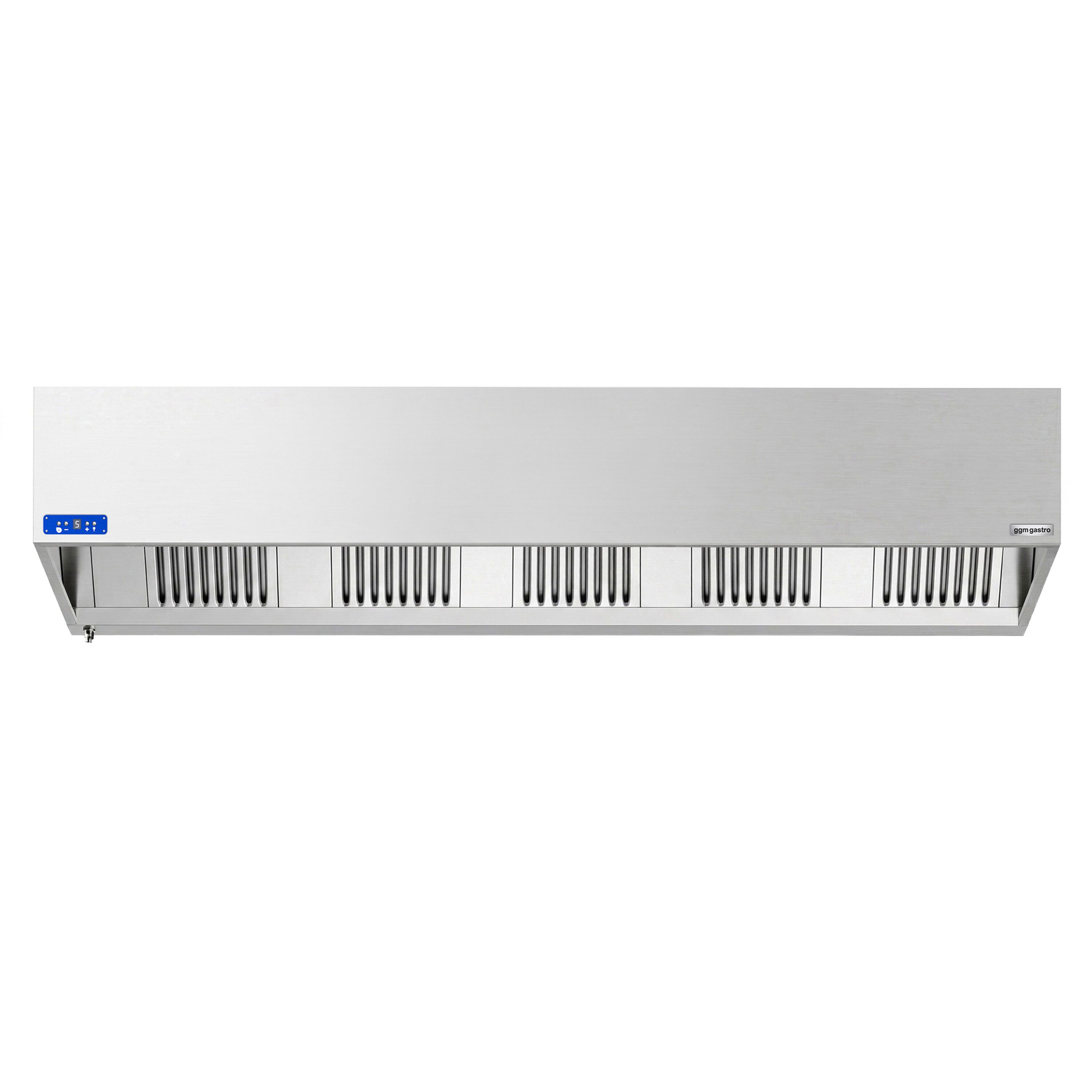Commercial Wall-Mounted Extractor Hood with Motor – 2800mm – with Speed Controller, Baffle Filters & Lighting