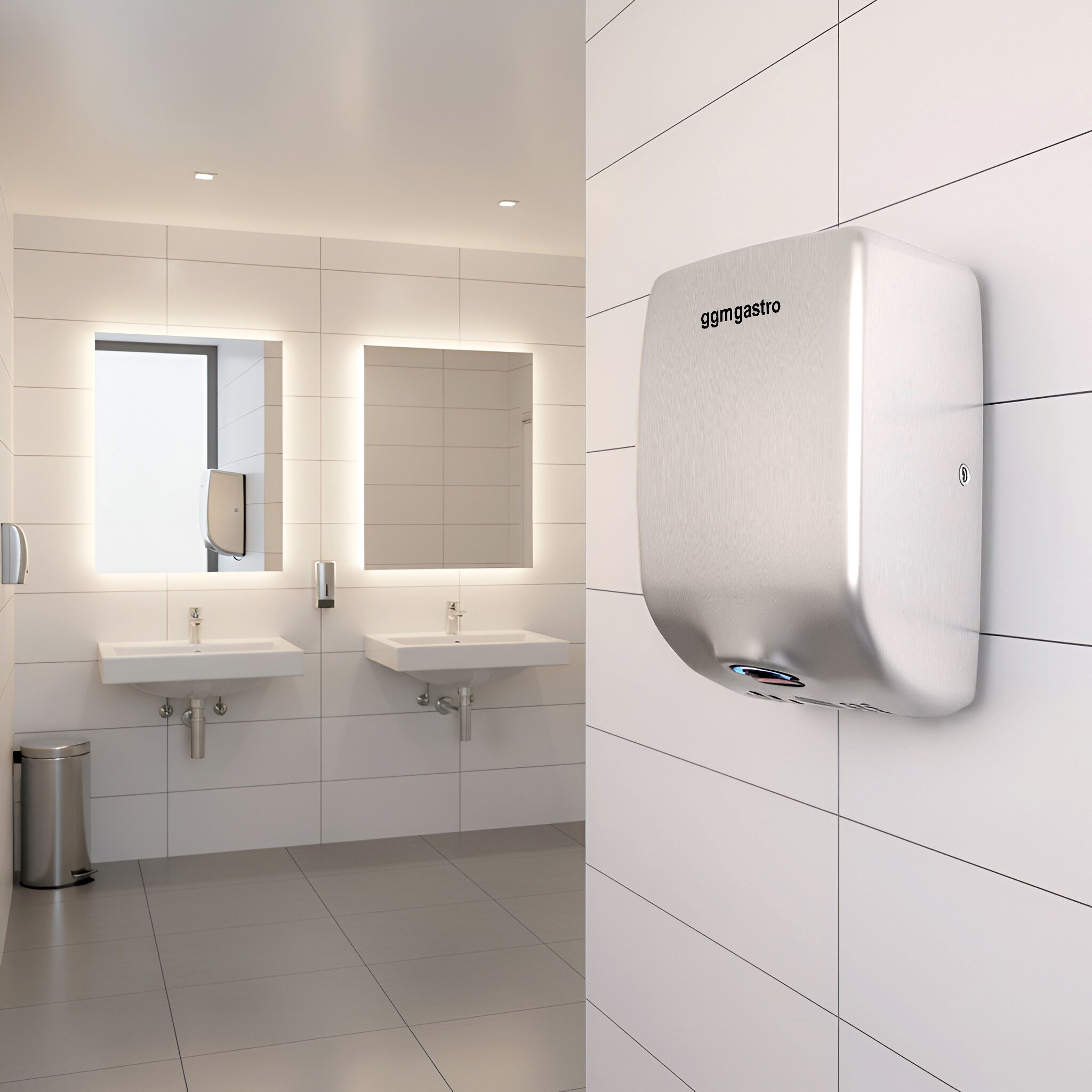 Sèche-mains avec capteur - Acier inoxydable brossé