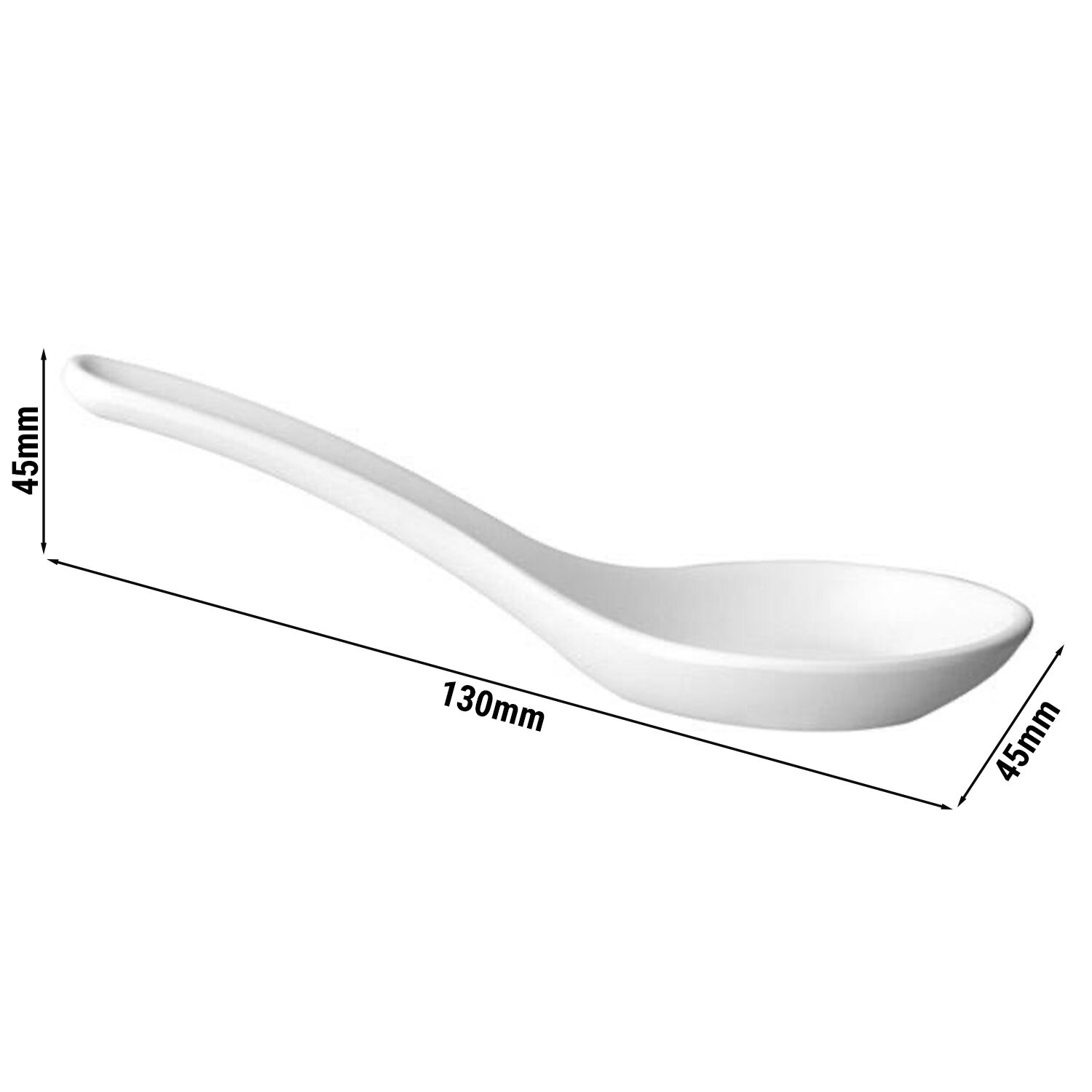 (60 pièces) Cuillères à finger food - HONG KONG - mélamine - longueur : 130 mm