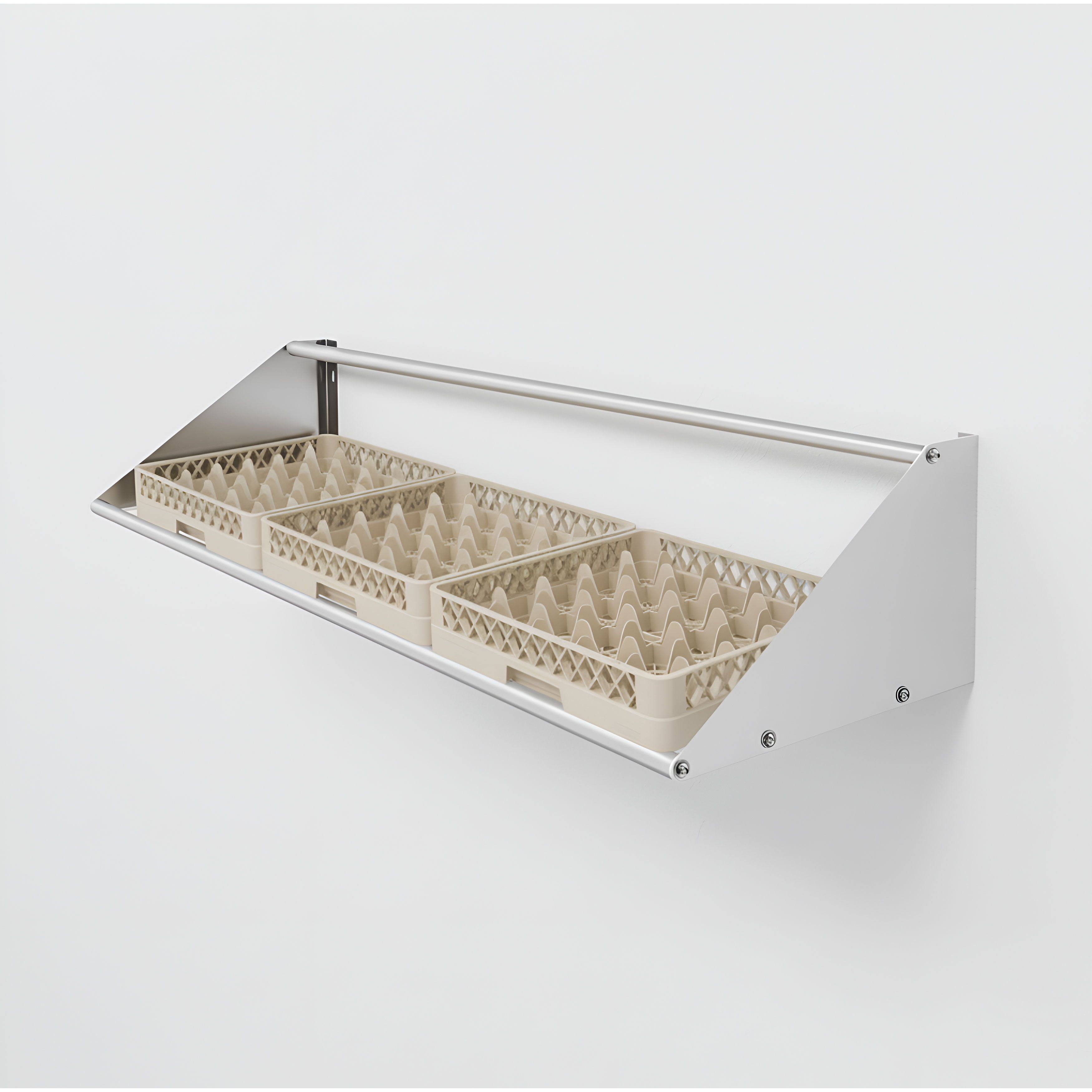 Étagère murale pour paniers de lavage – 1500 mm – 1 niveau