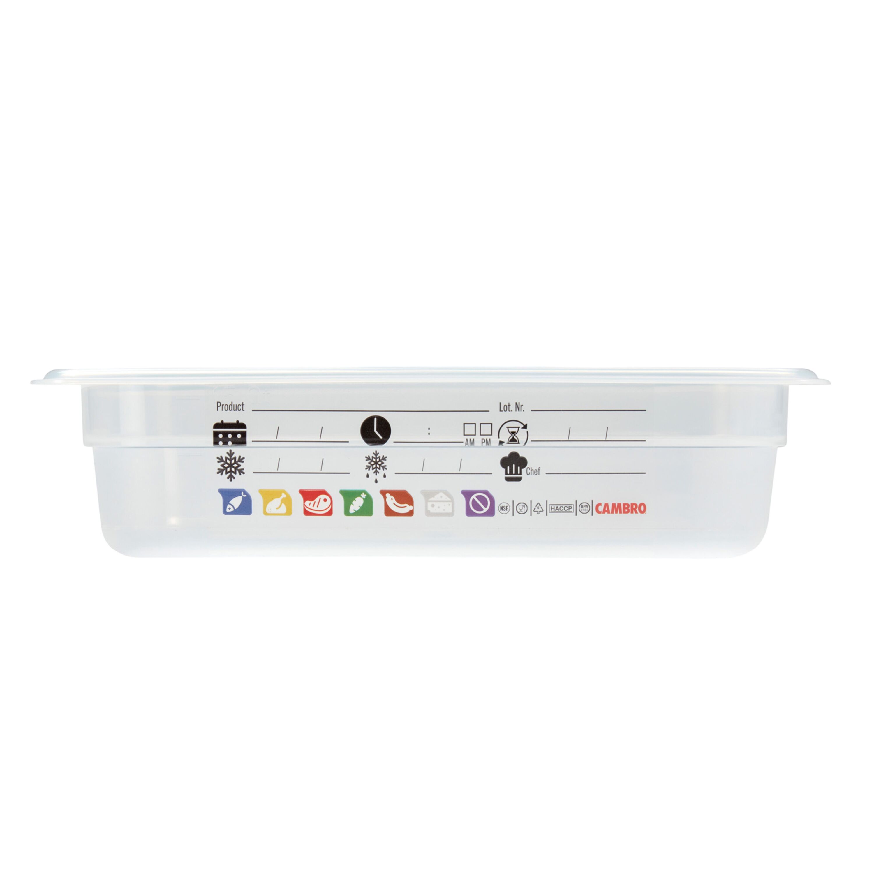 (6 pièces) CAMBRO | SafeTrak - Récipients en polypropylène GN 1/4 - laiteux - Hauteur : 65mm