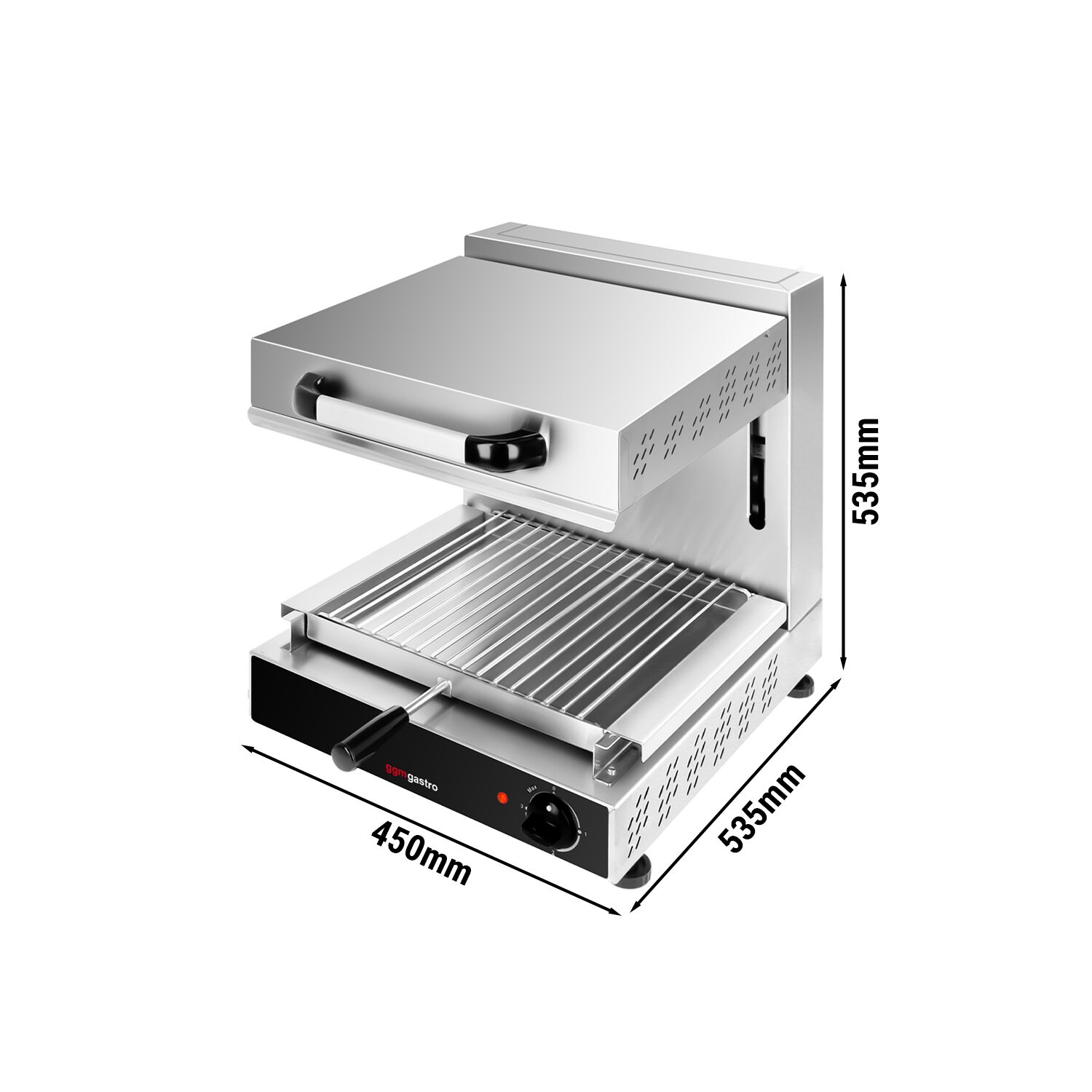 Four pita électrique / Salamandre à levage SPÉCIAL - 3 kW - 220 volts - éléments chauffants réglables en hauteur