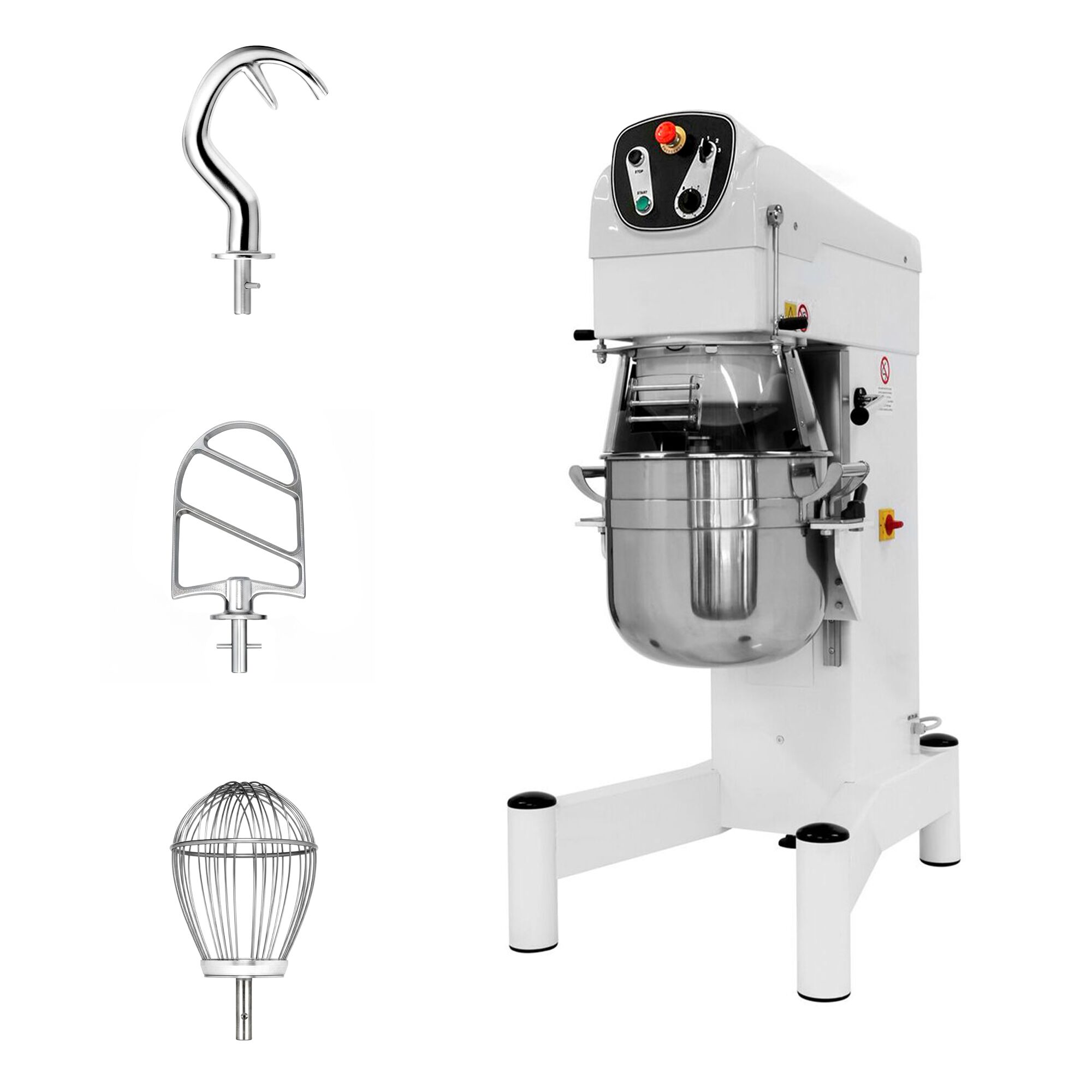 Batteur-mélangeur planétaire professionnel - 40L - 1,5kW - incl. 3 outils