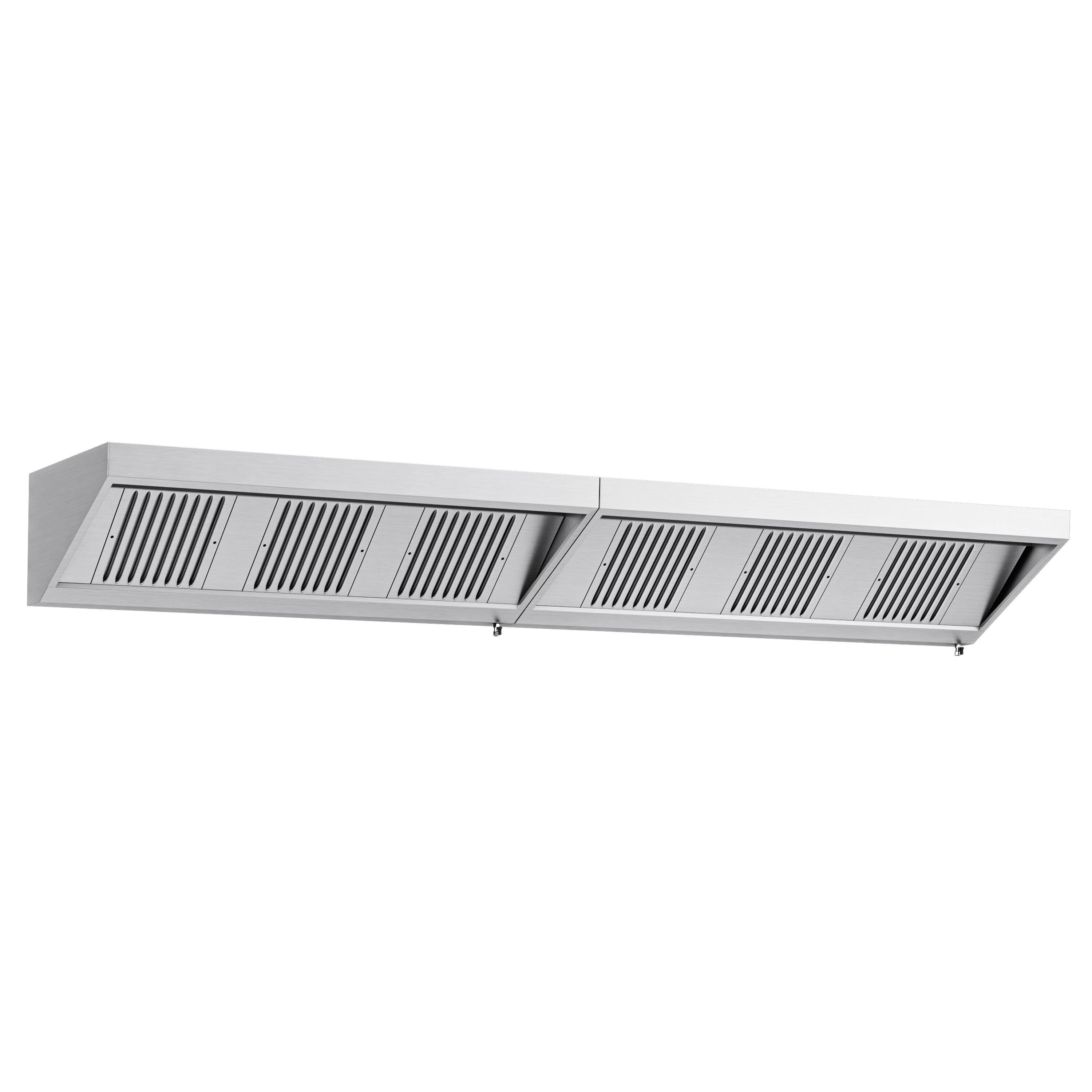 Fali elszívóernyő - 3800 mm - 700 mm mély - Labirintszűrő és világítás - motor nélkül