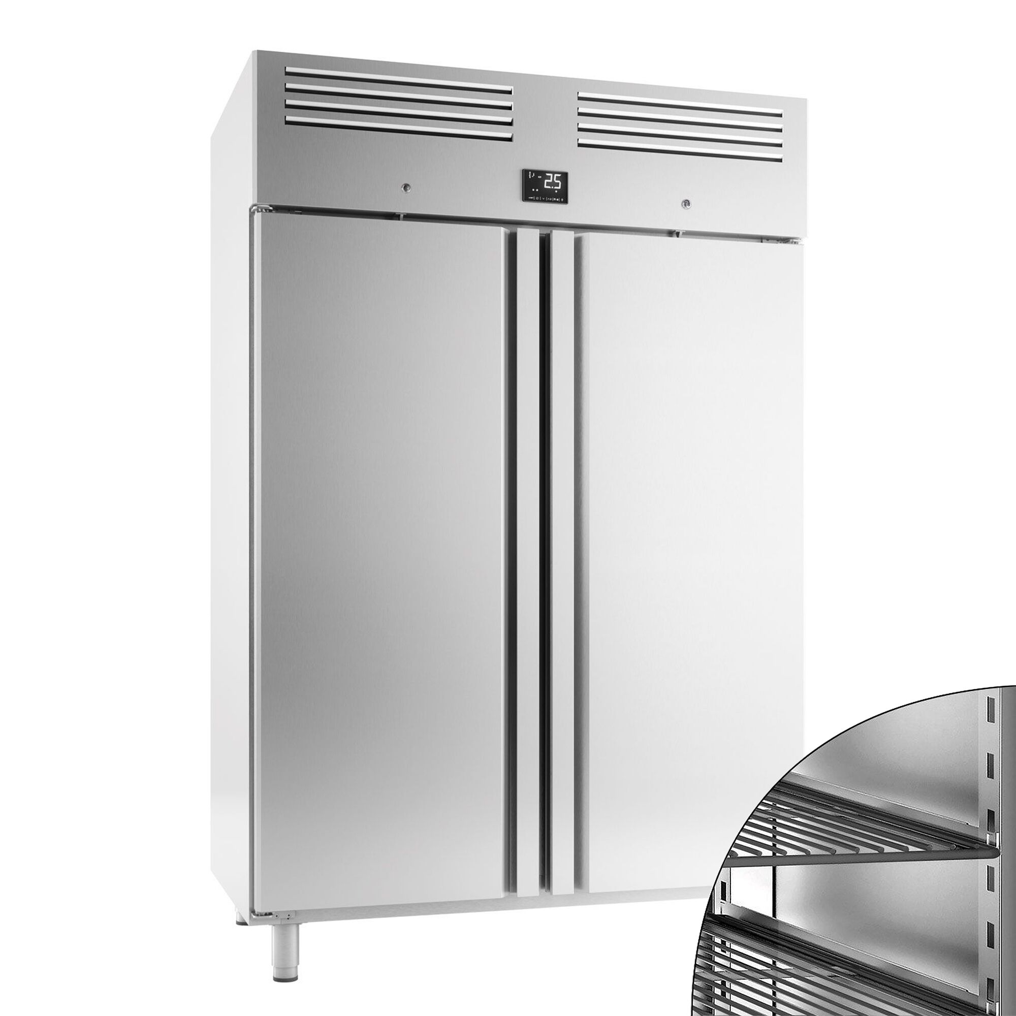 Armoire pâtissière positive Inox AISI 304 - EN 600x400 - 1240 L - avec 2 portes & Glissières