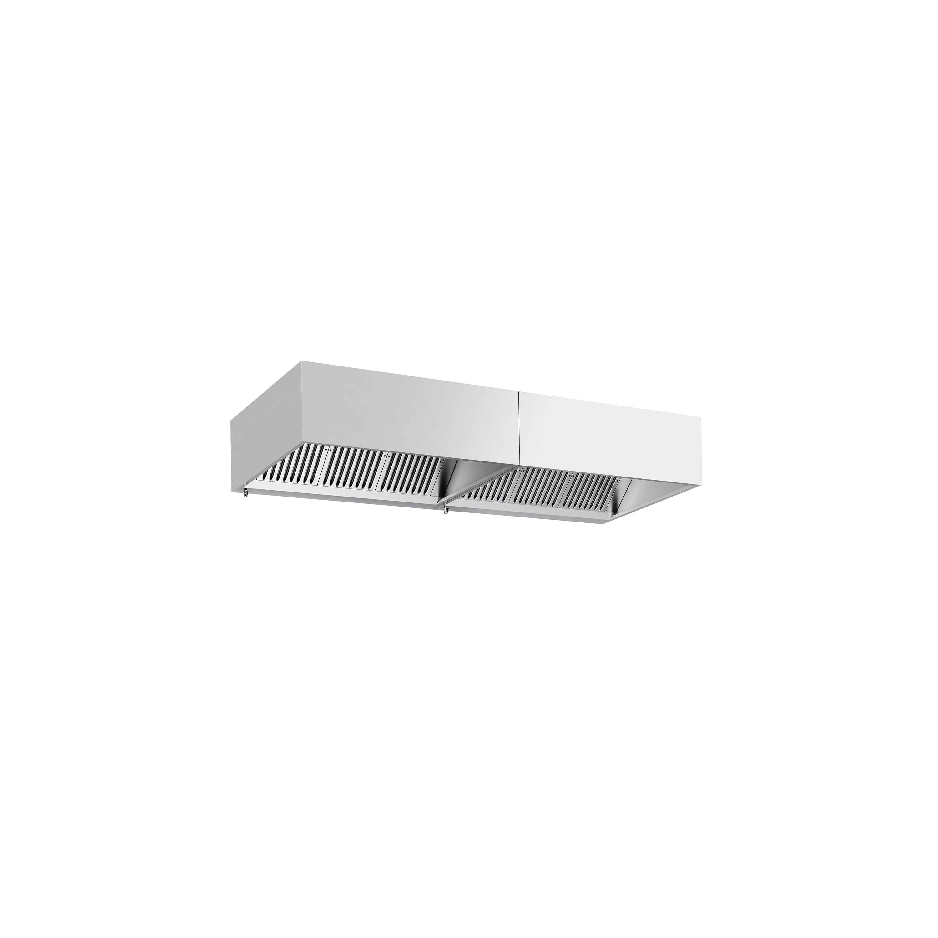 Hotte à adosser professionnelle - Profondeur 1100 - 2800mm - sans moteur - avec filtres et éclairage