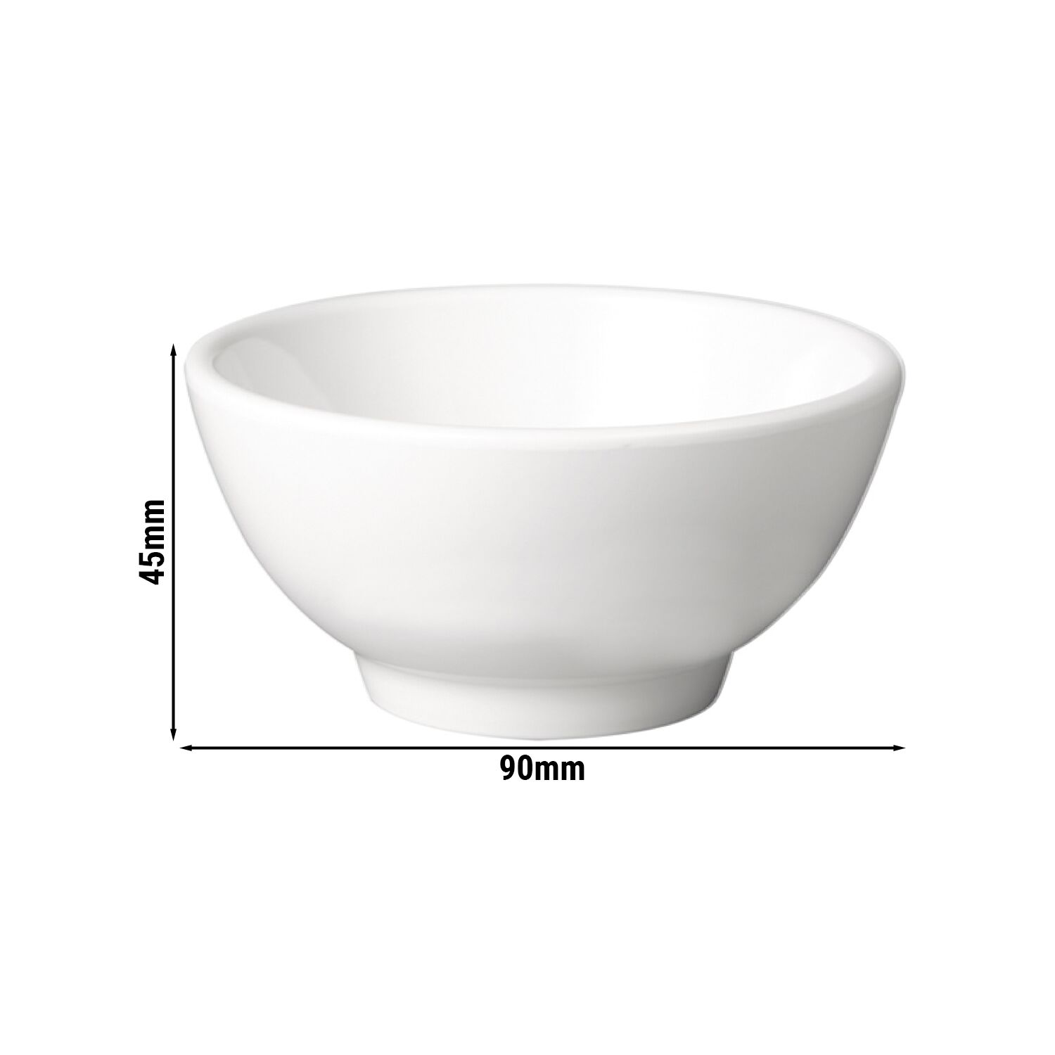 (6 pièces) Coupelles à sauce - PURE - Melamine - 90 ml - Ø 90 mm - Blanc