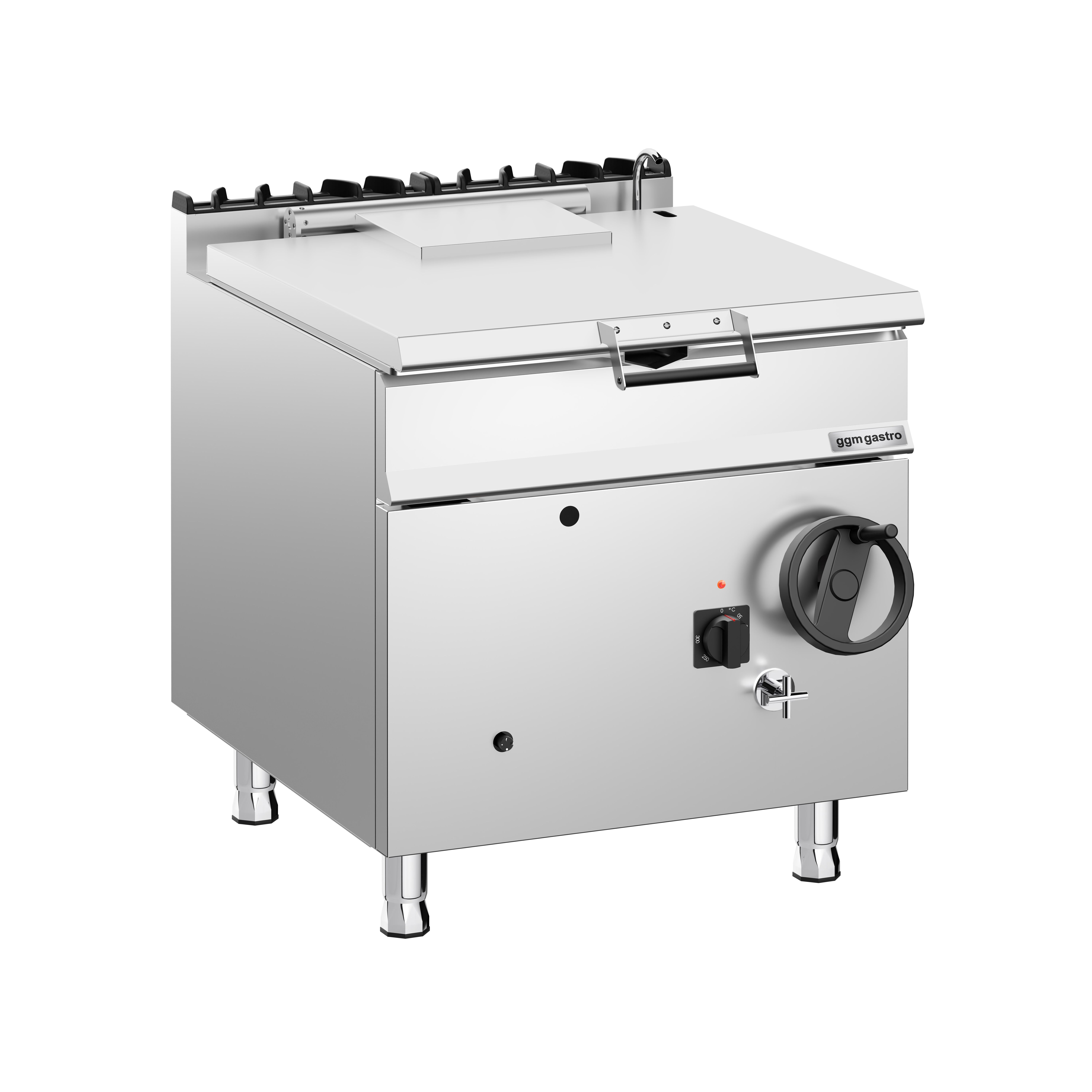 Sauteuse basculante à gaz – 80 litres – 20,5 kW – avec volant manuel et raccordement d’eau