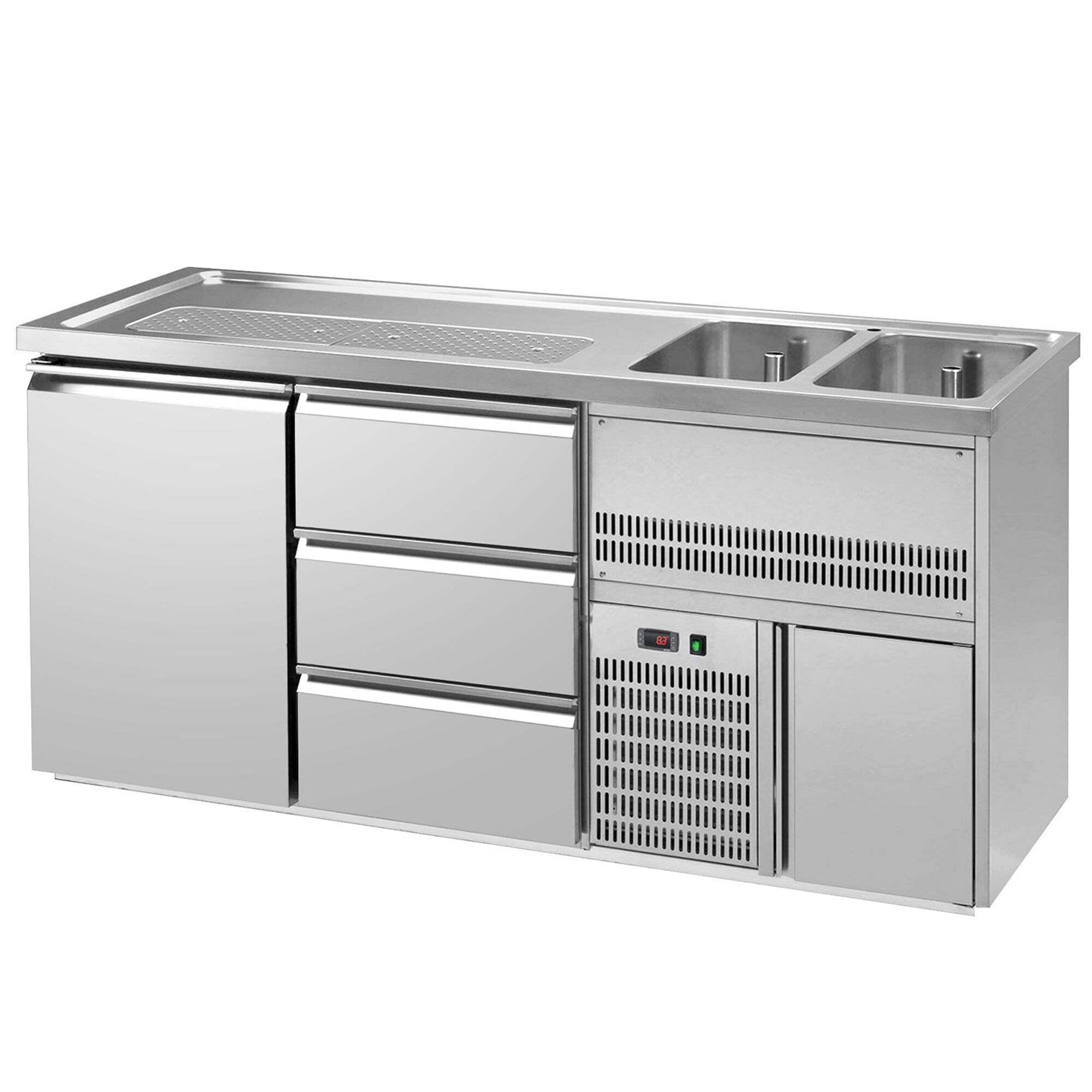 Biertheke Premium PLUS - 1950x700mm - 1 Tür & 3 Schubladen