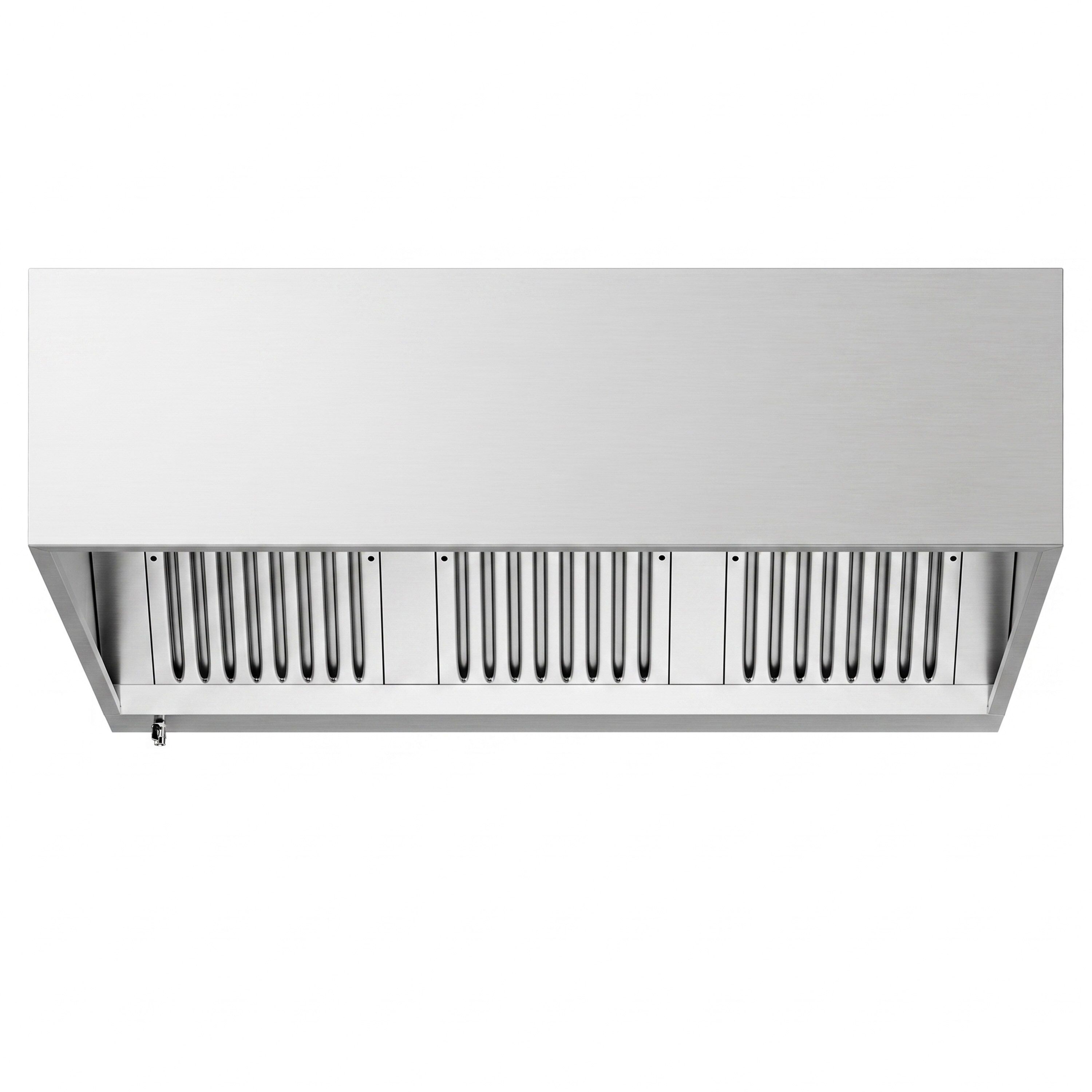 Hotte à adosser professionnelle - Profondeur 1100 - 1600mm - sans moteur - avec filtres et éclairage